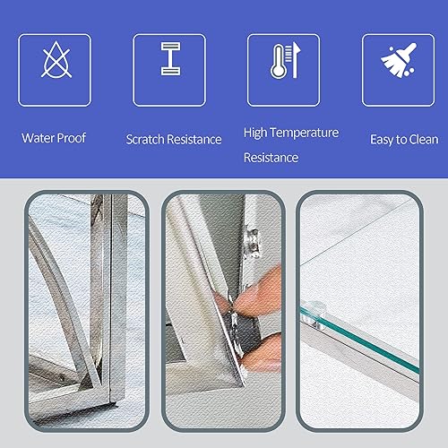 Miniatura 2 de Mesa auxiliar cuadrada de vidrio azul con parte superior de cristal gris astral, elegante marco de acero inoxidable, moderna mesita de noche dorada