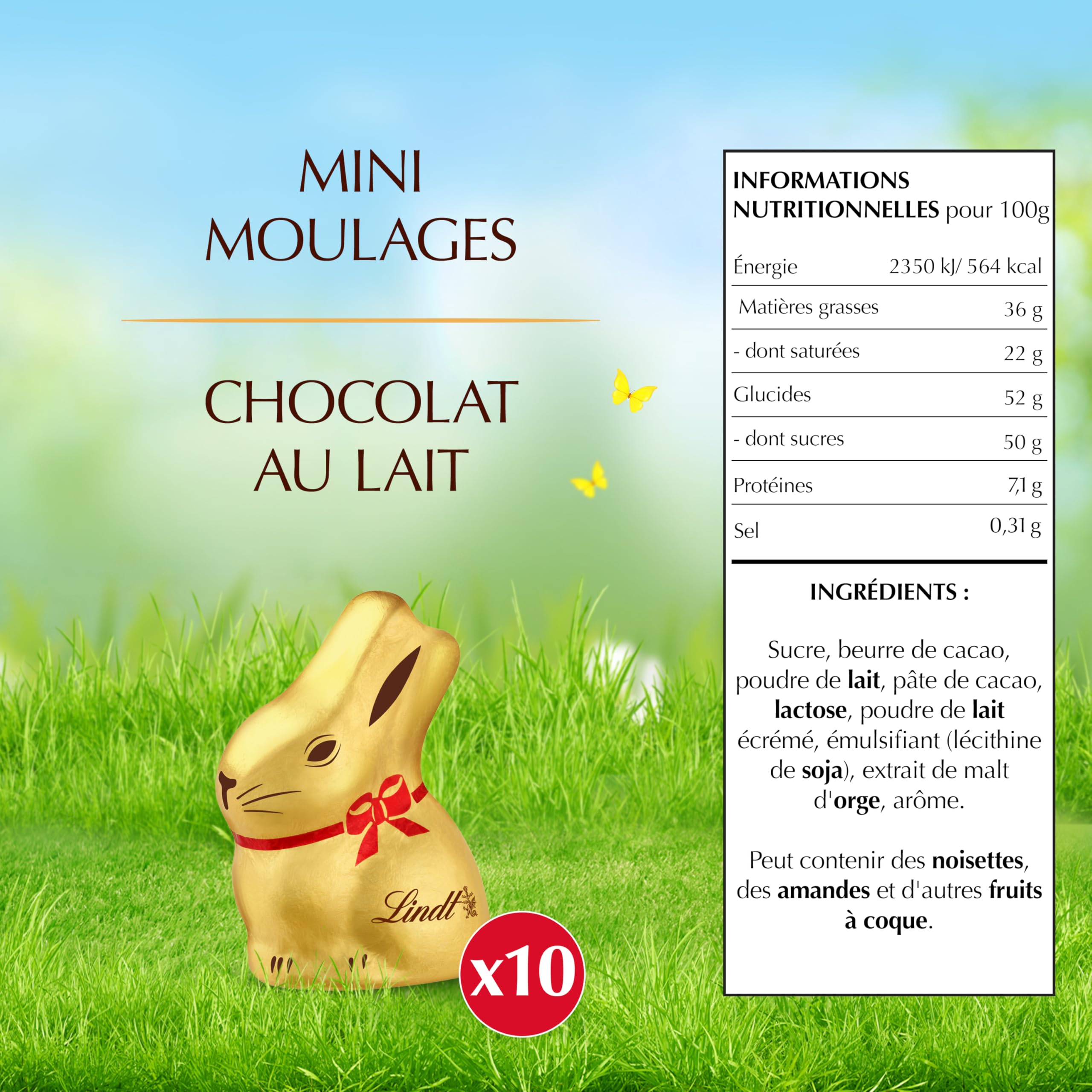 Lindt - Sachet de Mini-Moulages LAPIN OR - Chocolat au Lait - Idéal pour Pâques, 120g - 2