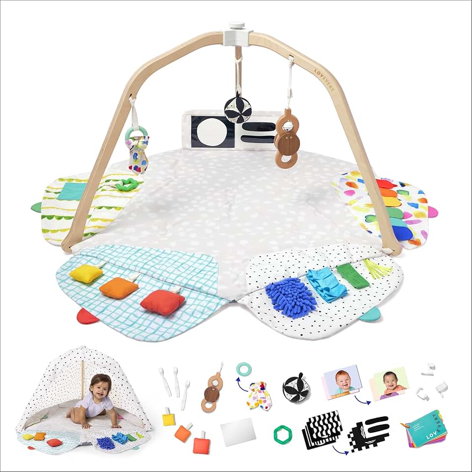 LOVEVERY | The Play Gym | Award Winning For Baby , Stage-Based Developmental Activity Gym &amp; Play Mat for Baby to Toddler