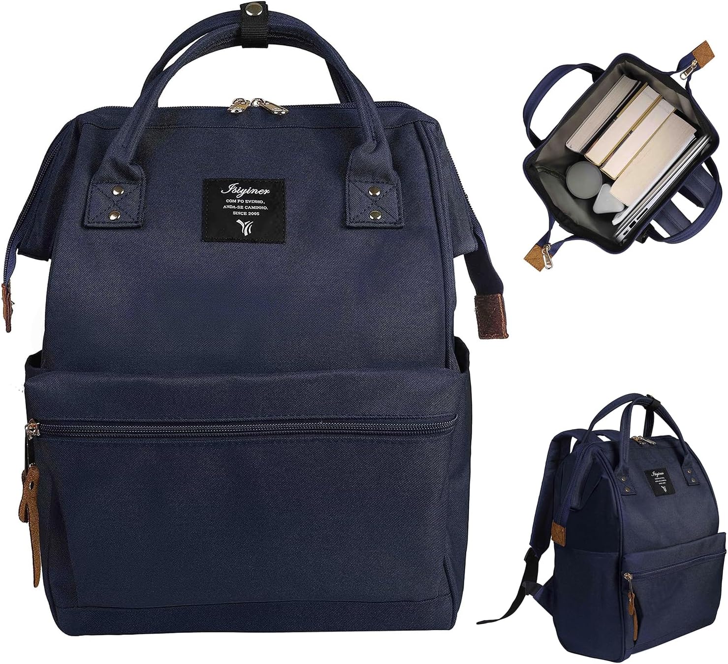 Tunejoy Leisure Backpack, Schoolbag Splash Proof Nylon Unisex Large Capacity Laptop Rucksack for Travel School Work Camping Outdoor Hiking, Blue, M