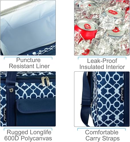 Miniatura 3 de Picnic at Ascot Enfriador de viaje con ruedas, capacidad para 64 latas, enfriador plegable a prueba de fugas, diseñado y aprobado de calidad en los