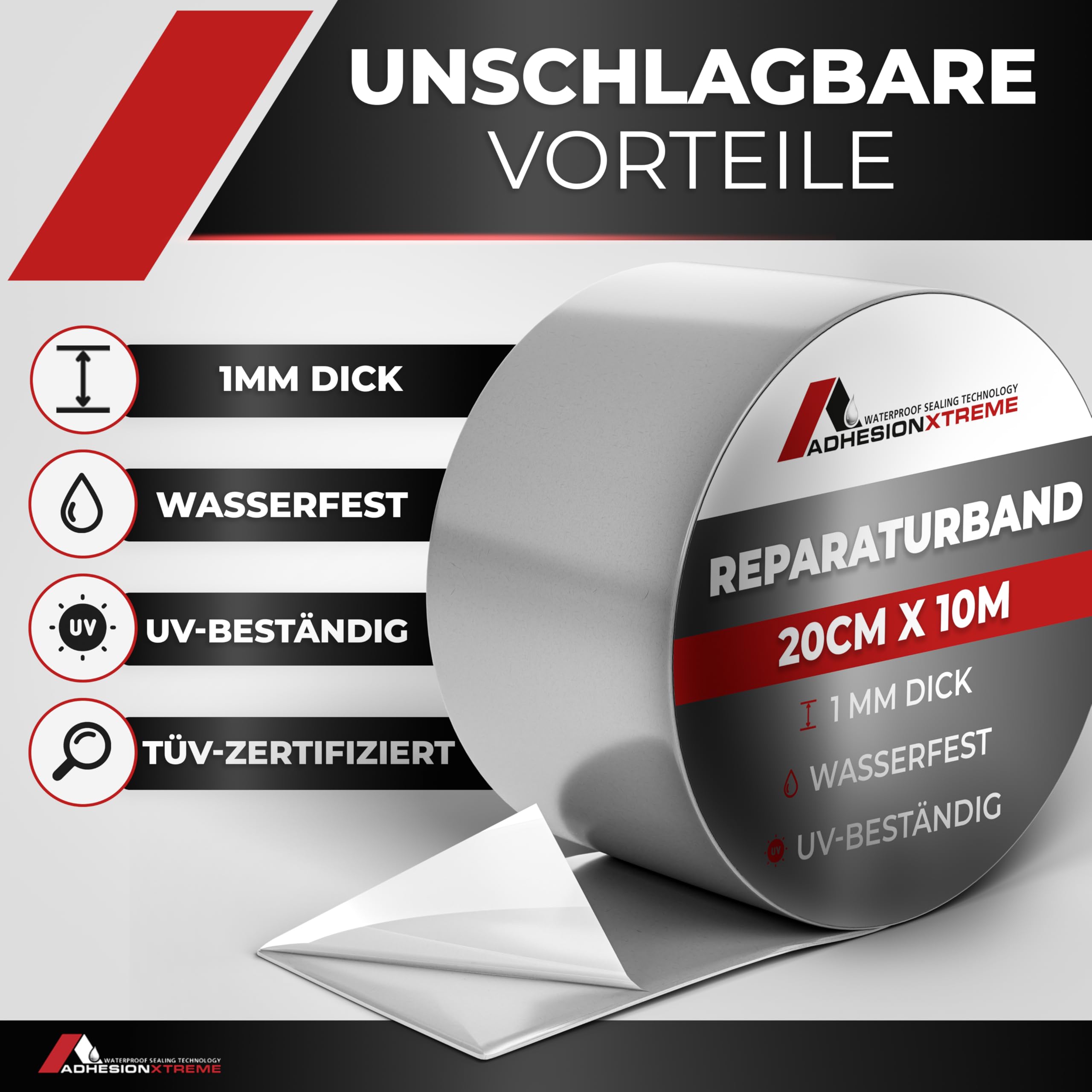 WATERPROOF SEALING TECHNOLOGY Adhesion Xtreme Roofbond Cinta de reparación para piscinas, caravanas, ventanas, techos, cinta impermeabilizada, autoadhesiva, resistente a la intemperie,