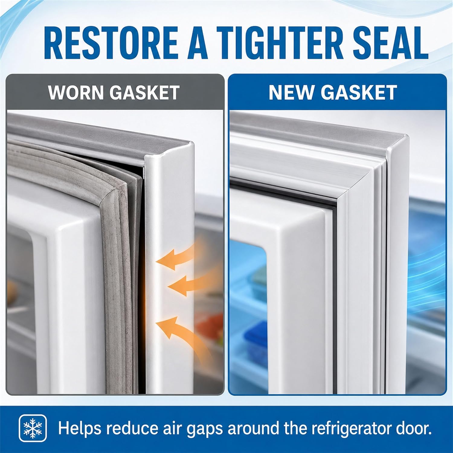 2 Pack of W10830162 Refrigerator Door Gasket Replacement, 39.7 x 16.9 Inch