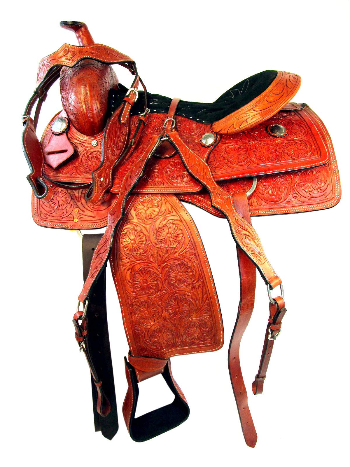 HUMAYL Saddlery Handmade Wade Tree A Fork Premium Western Saddles for Horses Equipment Leather Roping Ranch Work Equestrian Trail Horse Saddles Tack Size: 10"-18" inches Seat MO89