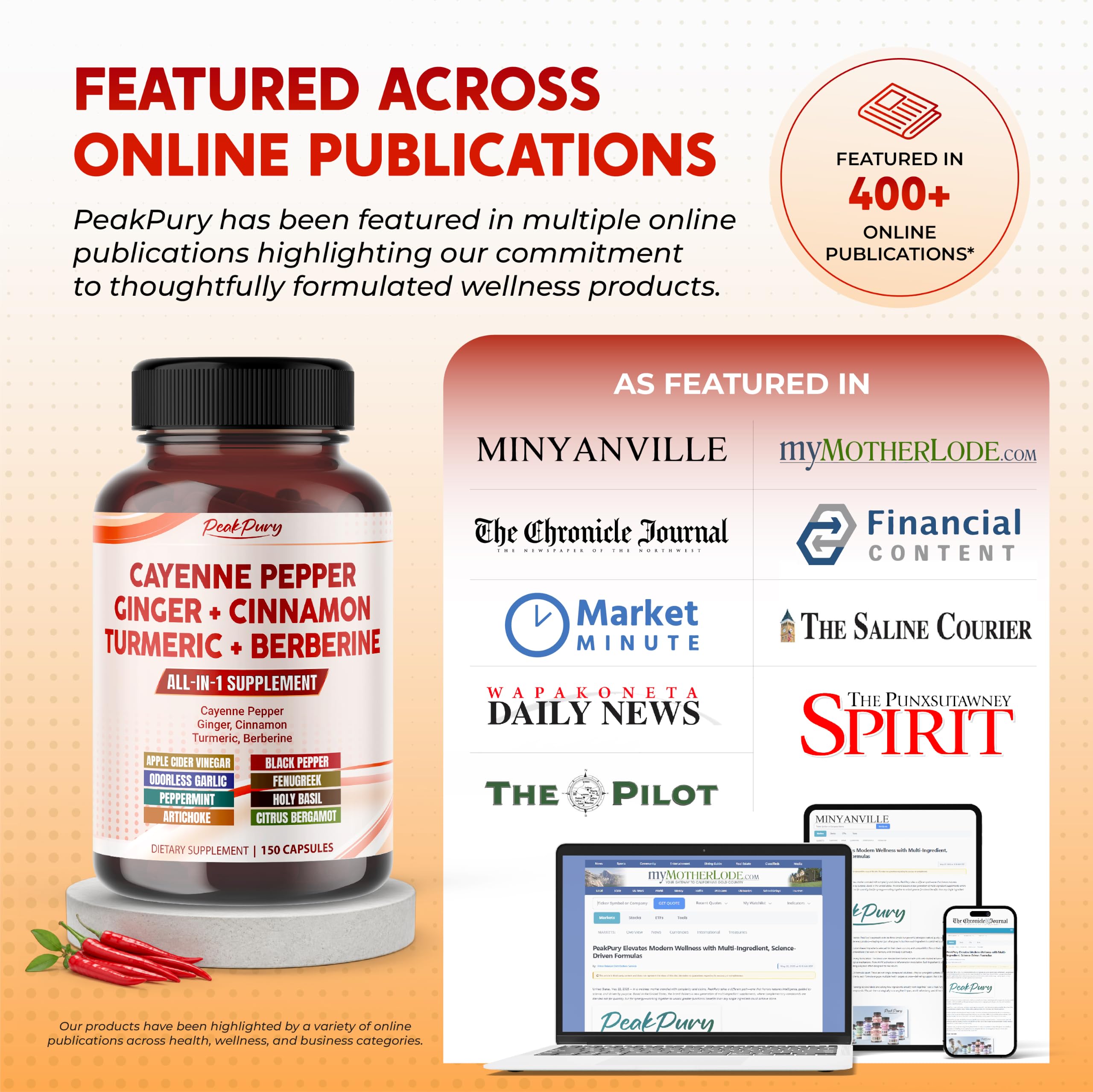 13-in-1 Cayenne Pepper Complex with Cinnamon for Digestive Wellness, 150 Caps — Amazon image 6