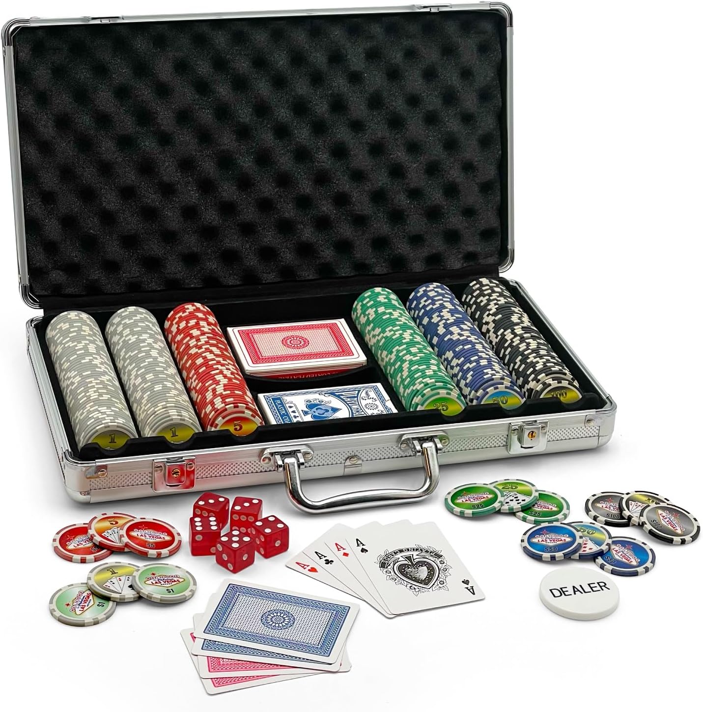 CHH Poker Set In Aluminum Case With 300 (11.5 Gram) Las Vegas Style Chips