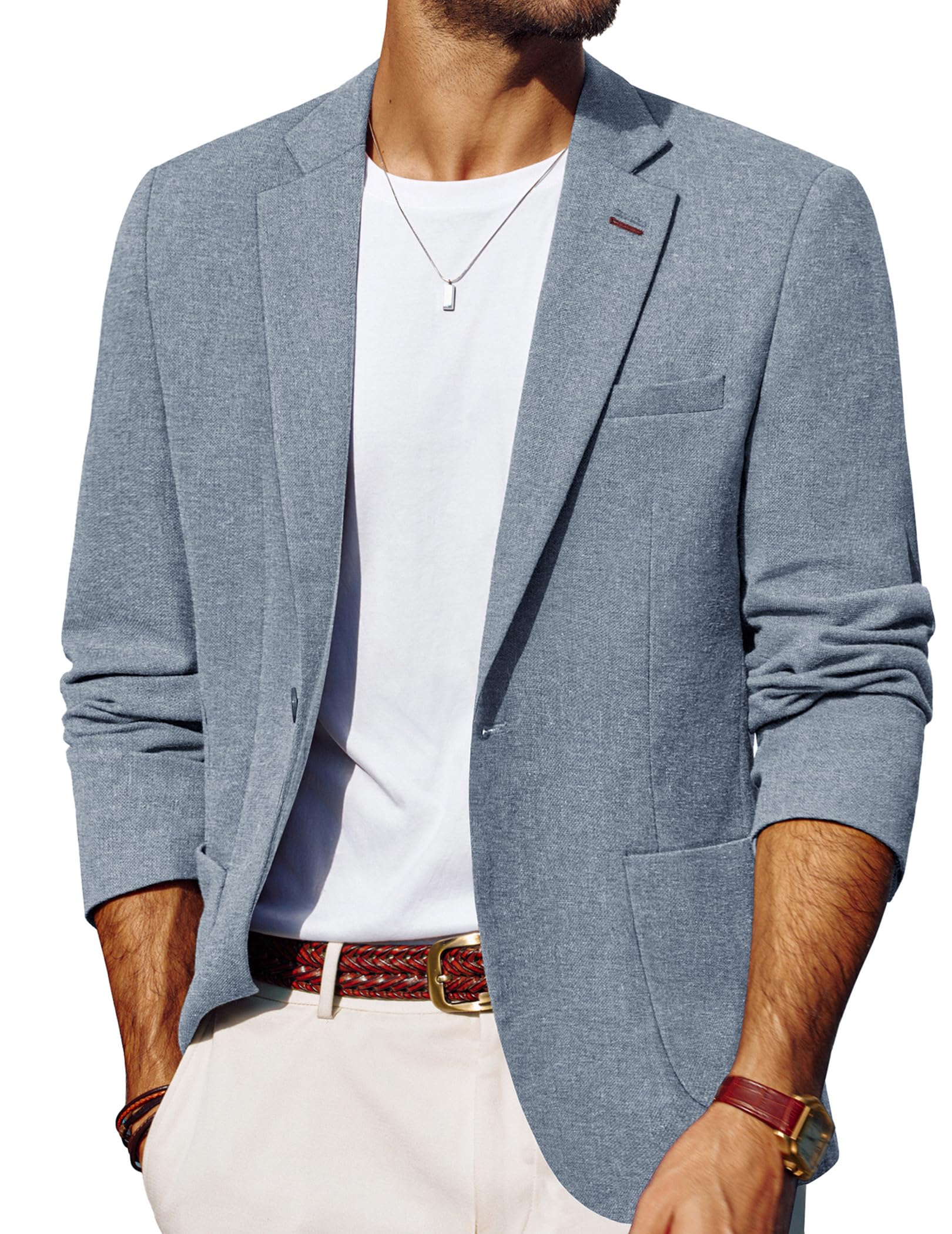 PJ PAUL JONES Mens Blazer Casual Sport Coats Lightweight One Button Suit Jacket for Summer
