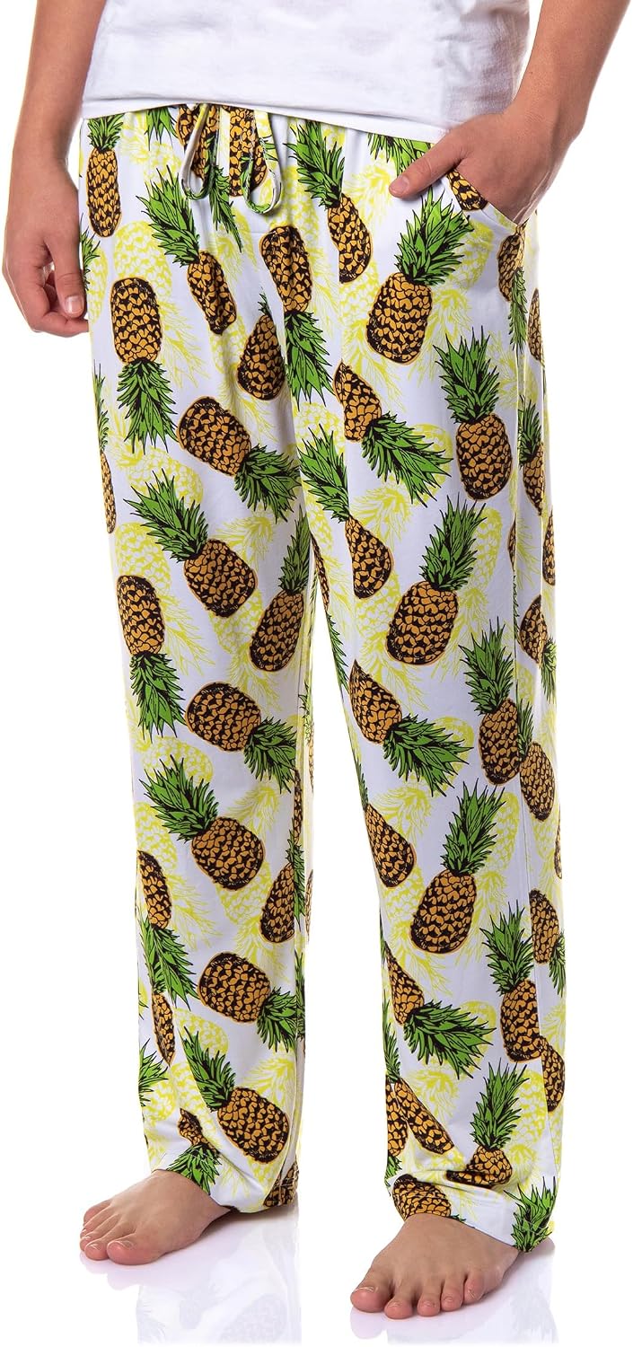 INTIMO PJammy Men's Tropical Pineapples Tossed Print Sleep Pajama Pants For Adults