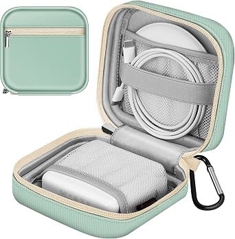 FINPAC Charger Case Small Electronic Organizer Bag for MacBook Power Adapter Portable Pouch Travel Storage Laptop Accessories Magic Mouse USB Drive Gopro Gadgets, green light green, Backpack