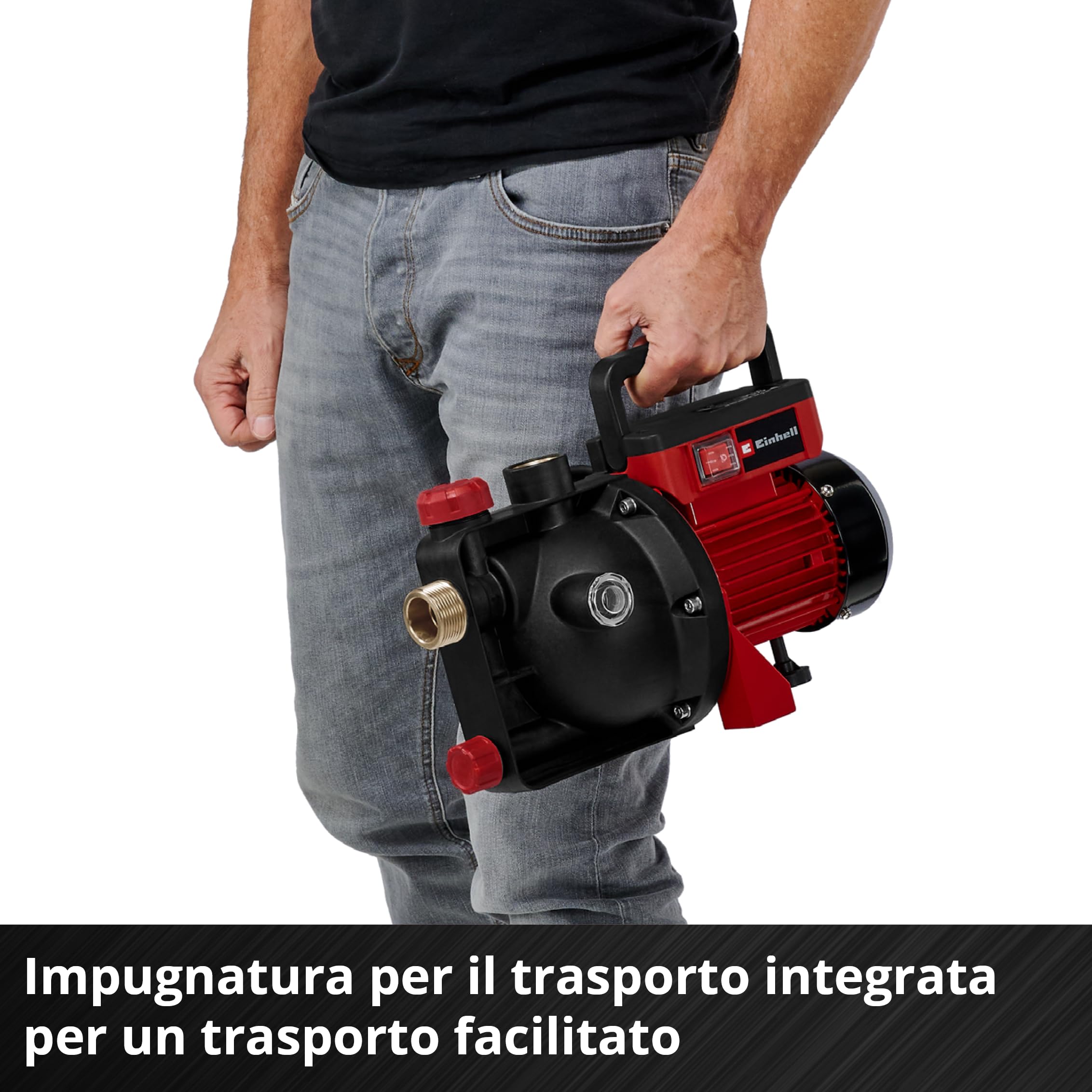 Einhell Pompa da giardino GC-GP 6050 ECO PLUS (portata max. 5000 l/h, prevalenza max. 40 m, tecnologia ECO PLUS, vite di scarico dell'acqua, adattatore universale 33,3 mm incluso)