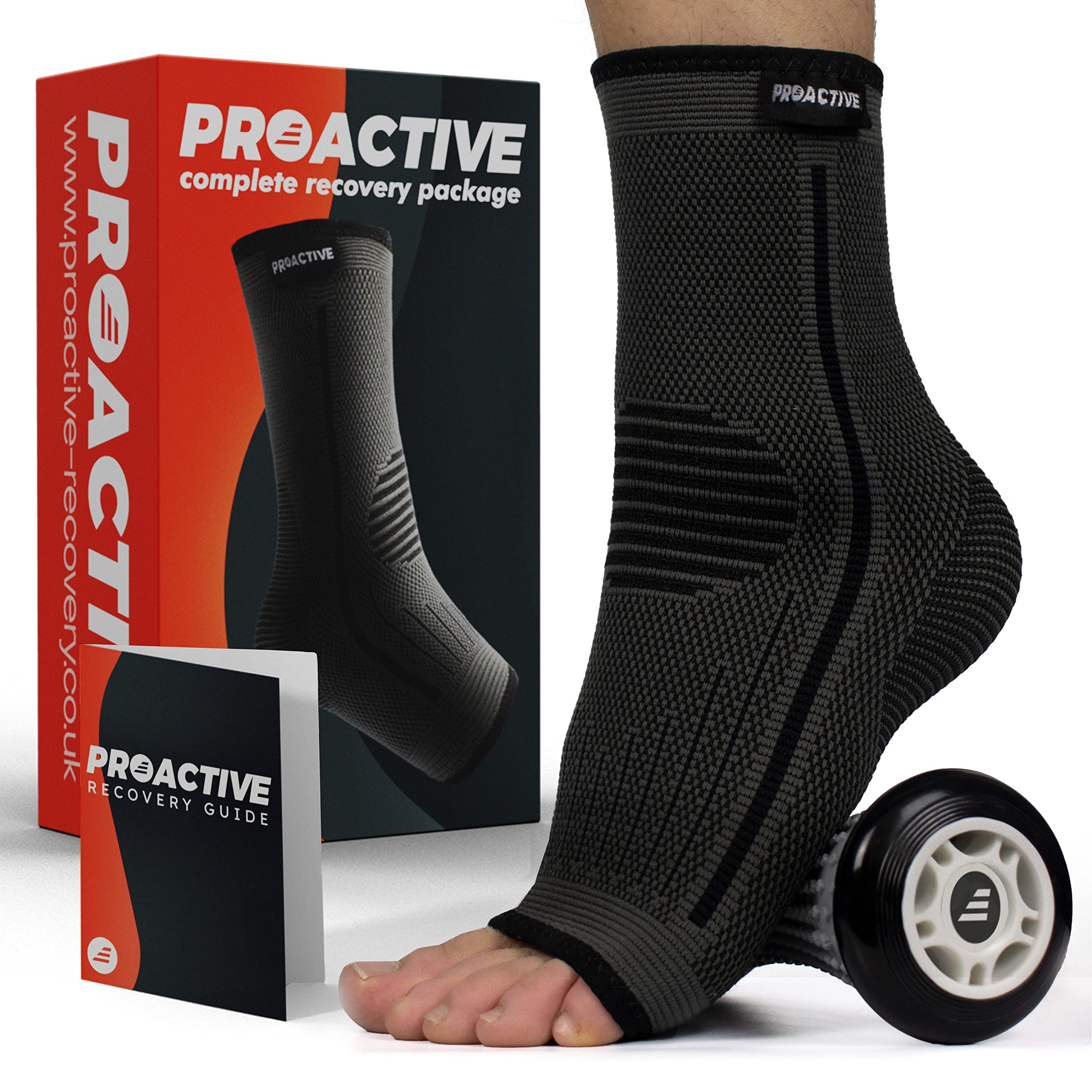 Buy ProActive Plantar Fasciitis Recovery Kit Compression Socks One Pair, Foot Roller and