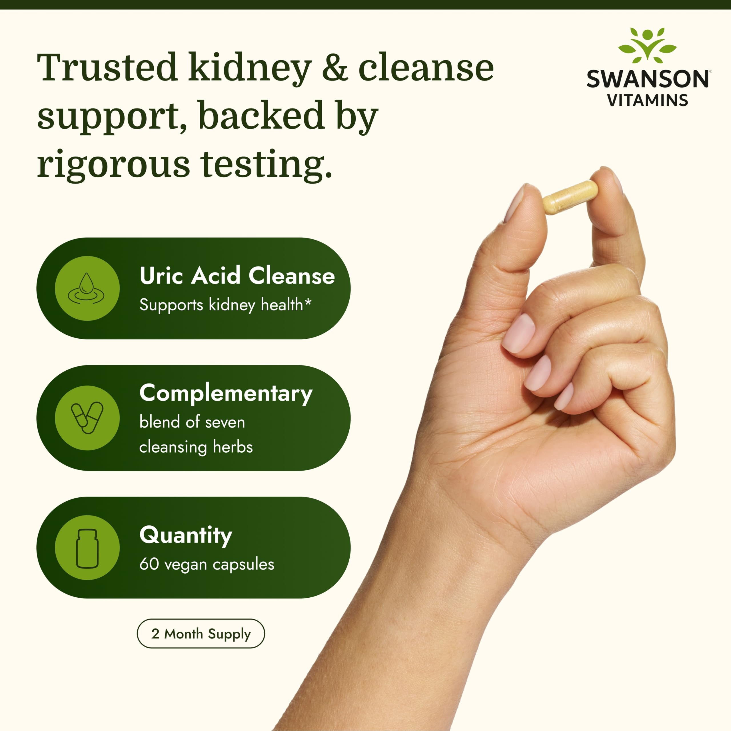 Swanson Uric Acid Cleanse Kidney Support, 60 Veggie Capsules — Amazon image 3