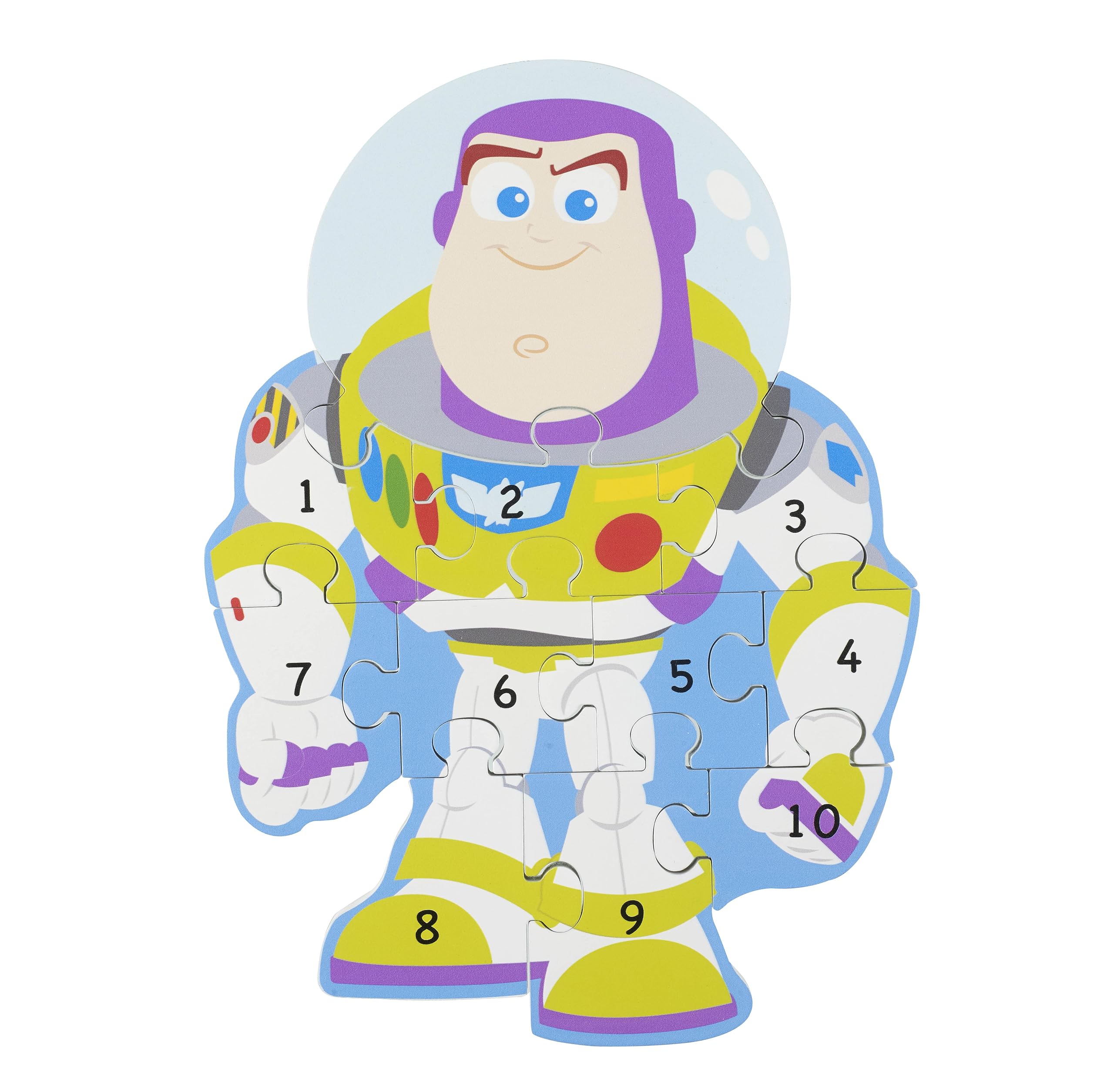 Buzz Lightyear Wooden Number Puzzle, Counting Wooden Toys for 1 Year Old, Girl Toddler Toys, Jigsaw Puzzle Games, Educational Montessori Toys, Olds, Official Licensed Disney Gifts by Orange Tree Toys