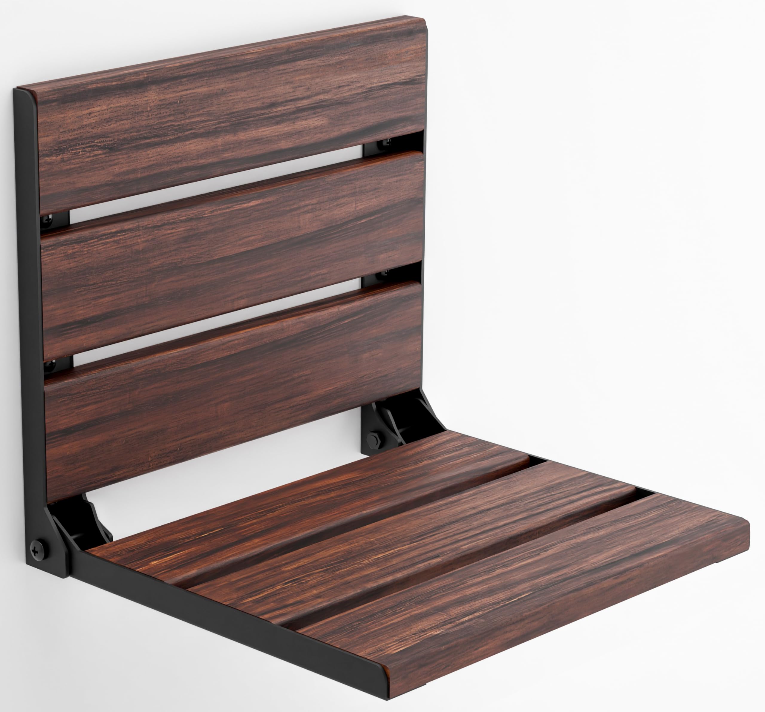 Asiento de ducha plegable de madera de teca montado en la pared, banco de baño duradero compatible con ADA, taburete de baño resistente que ahorra espacio, silla compacta plegable fácil de plegar