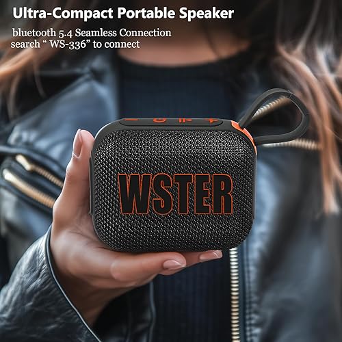 Miniatura 5 de Altavoz Bluetooth portátil, altavoz Bluetooth portátil inalámbrico con radio FM BT5.3 TF tarjeta USB, sonido estéreo TWS emparejamiento, altavoz