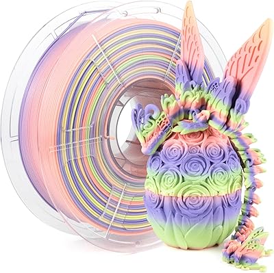 21 – iSANMATE High Speed Rainbow Filament, Fast Changing Color Rainbow PLA+ Filament 1.75mm Designed for High Speed 30-600mm/s, Fast Printing Spe…