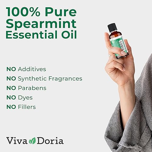 Miniatura 4 de Aceite esencial de menta verde Viva Doria, 100% puro, aceite esencial natural, variedad Mentha Spicata, sin diluir, para aromaterapia Grado