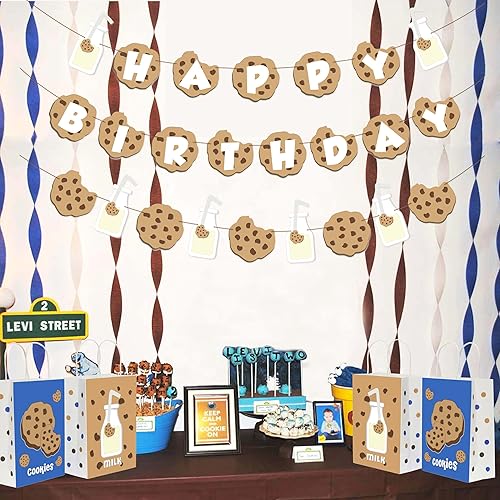 Miniatura 6 de Lsaepon Bolsas de regalo de fiesta de cumpleaños con leche, galletas y leche temáticas para fiesta de cumpleaños, baby shower, bolsas de dulces para