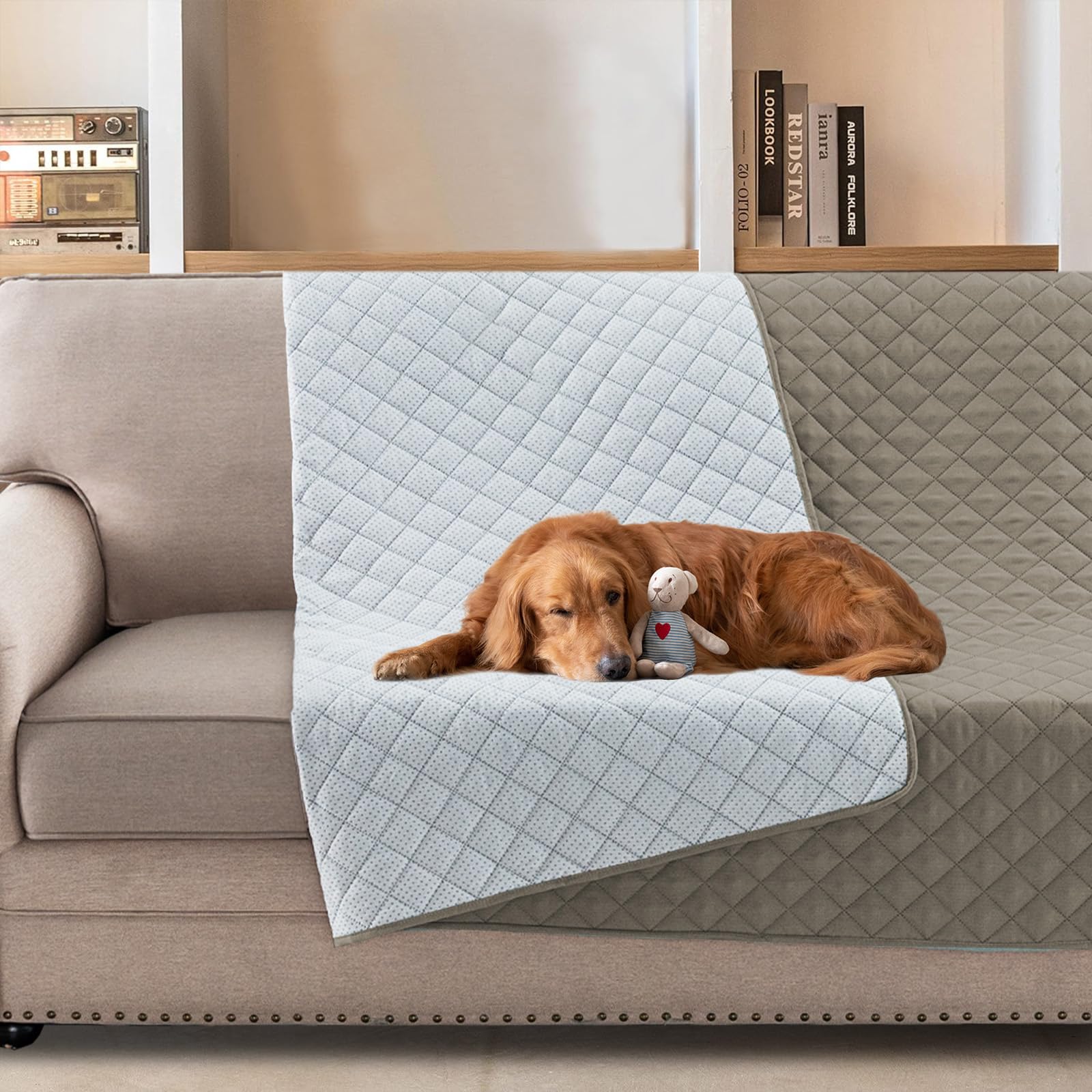 BellaHills Water Repellent Dog Blanket for Bed Sofa Cover Pet Throw Washable Mattress Protector Furniture Protector for Dog/Pet/Cat