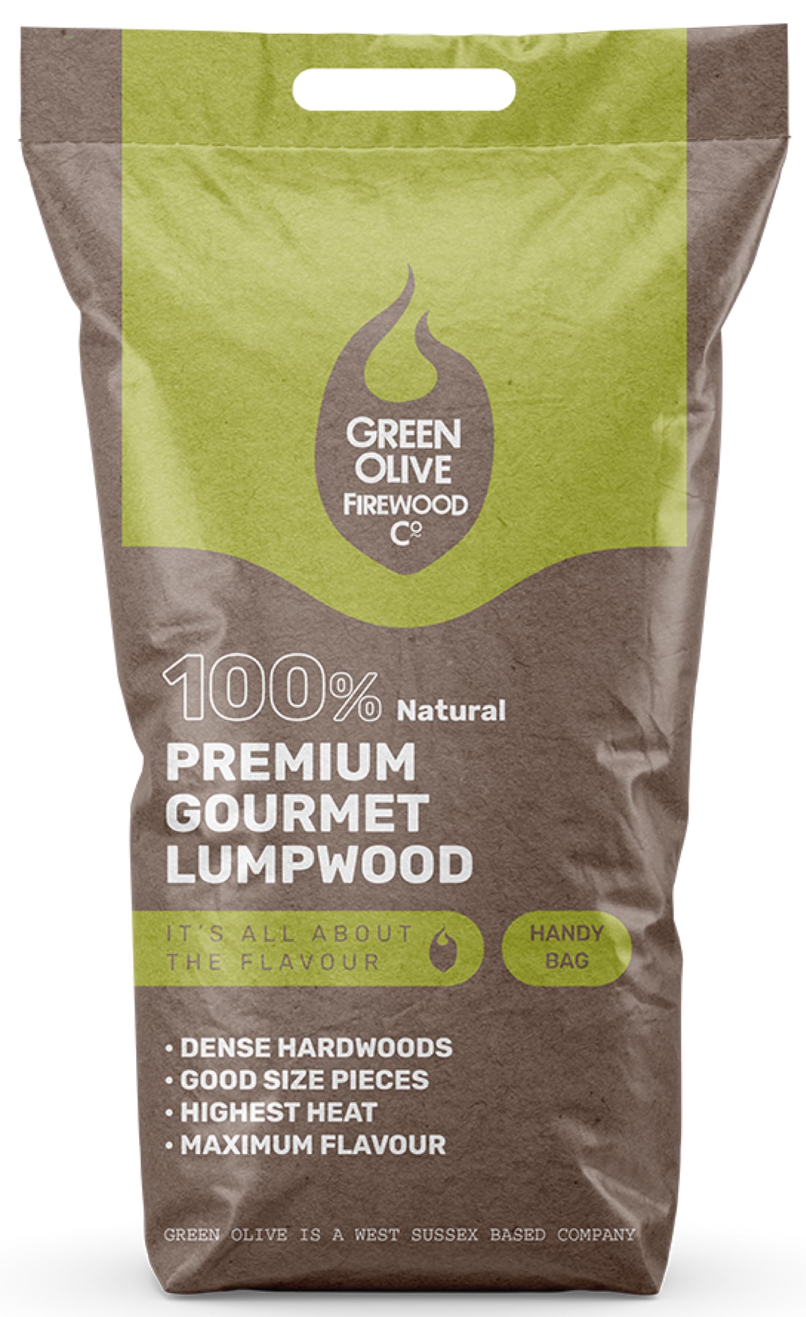 Green Olive Firewood Company 5KG Premium Gourmet Lumpwood BBQ Charcoal Coal - Restaurant Grade Barbecue Charcoal - For Barbecues In Your Garden and Professional Grills, Outdoor Kitchens and Smokers