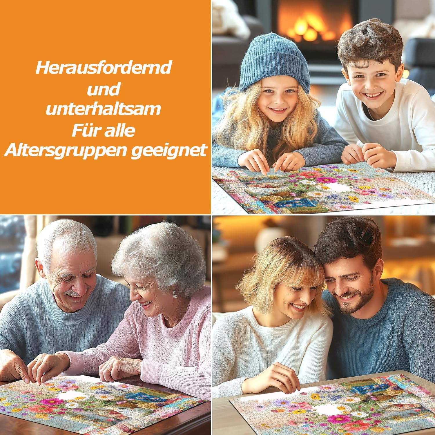 Puzzle 1000 elementów dla dorosłych Flowers, klasyczne układanki edukacyjne, gra zręcznościowa dla całej rodziny, wspaniałe dekoracyjne puzzle i prezenty 70 x 50 cm