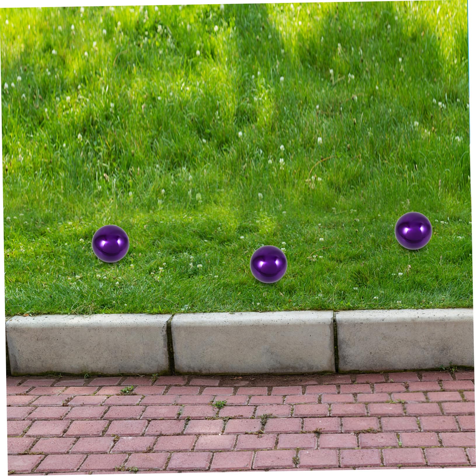 Holibanna Stainless Steel Gazing Ball Orbs Decorative Balls Reflective for Outdoor Decor