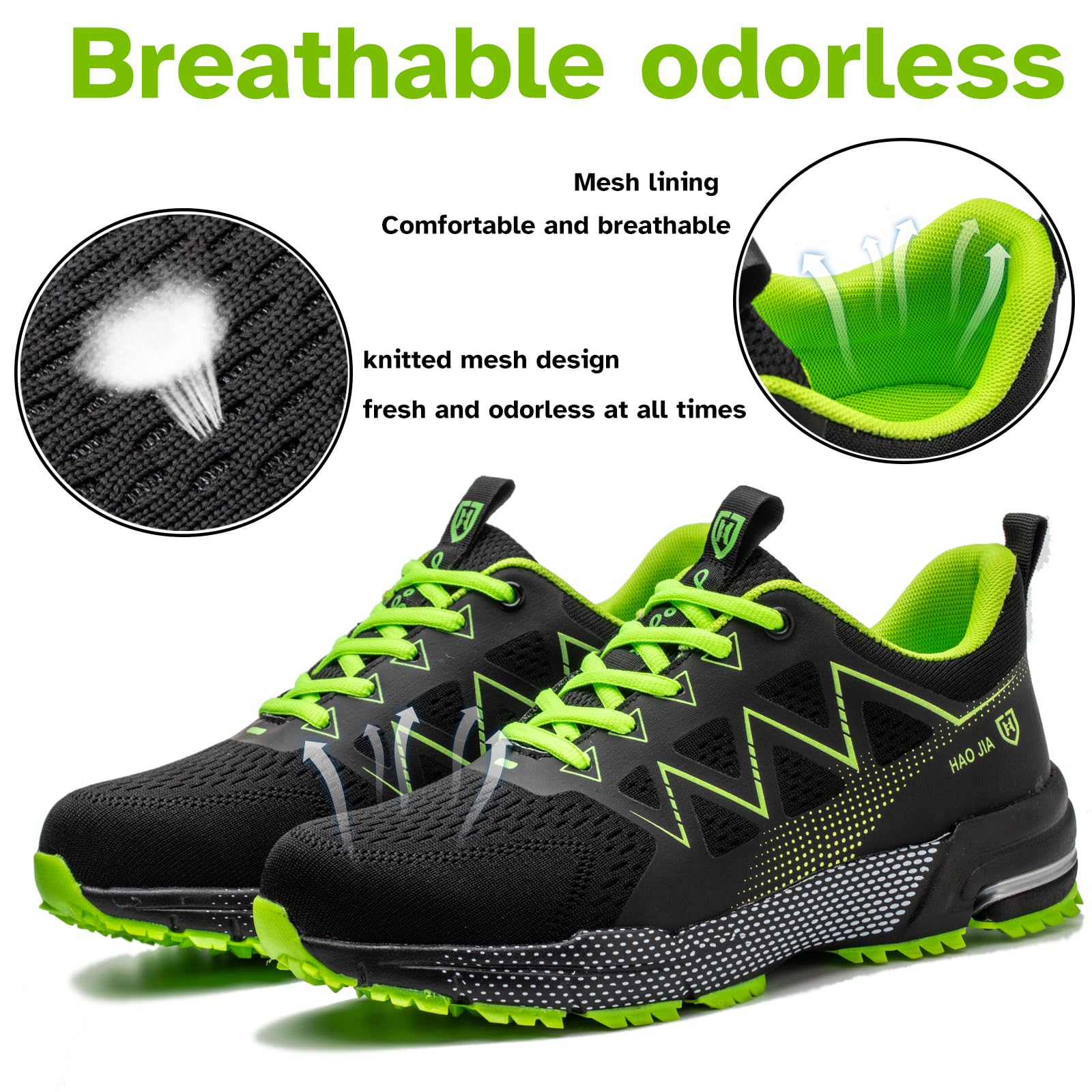 Zapatillas de seguridad para hombre y mujer, ligeras, transpirables, con puntera de acero, antideslizantes, botas de trabajo de construcción, zapatillas industriales