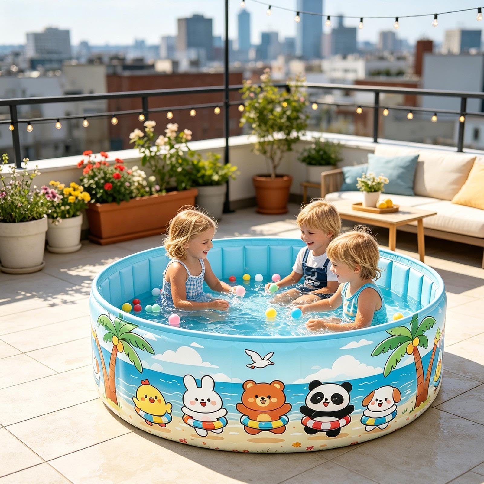Großer Pool für Kinder Faltbares Süßes Tragbares Spielzeug Mit | Aufblasbarer Pool Für Kinder im Freien, Garten, Schwimmen, , See, , Fluss, Party, Hund, ,