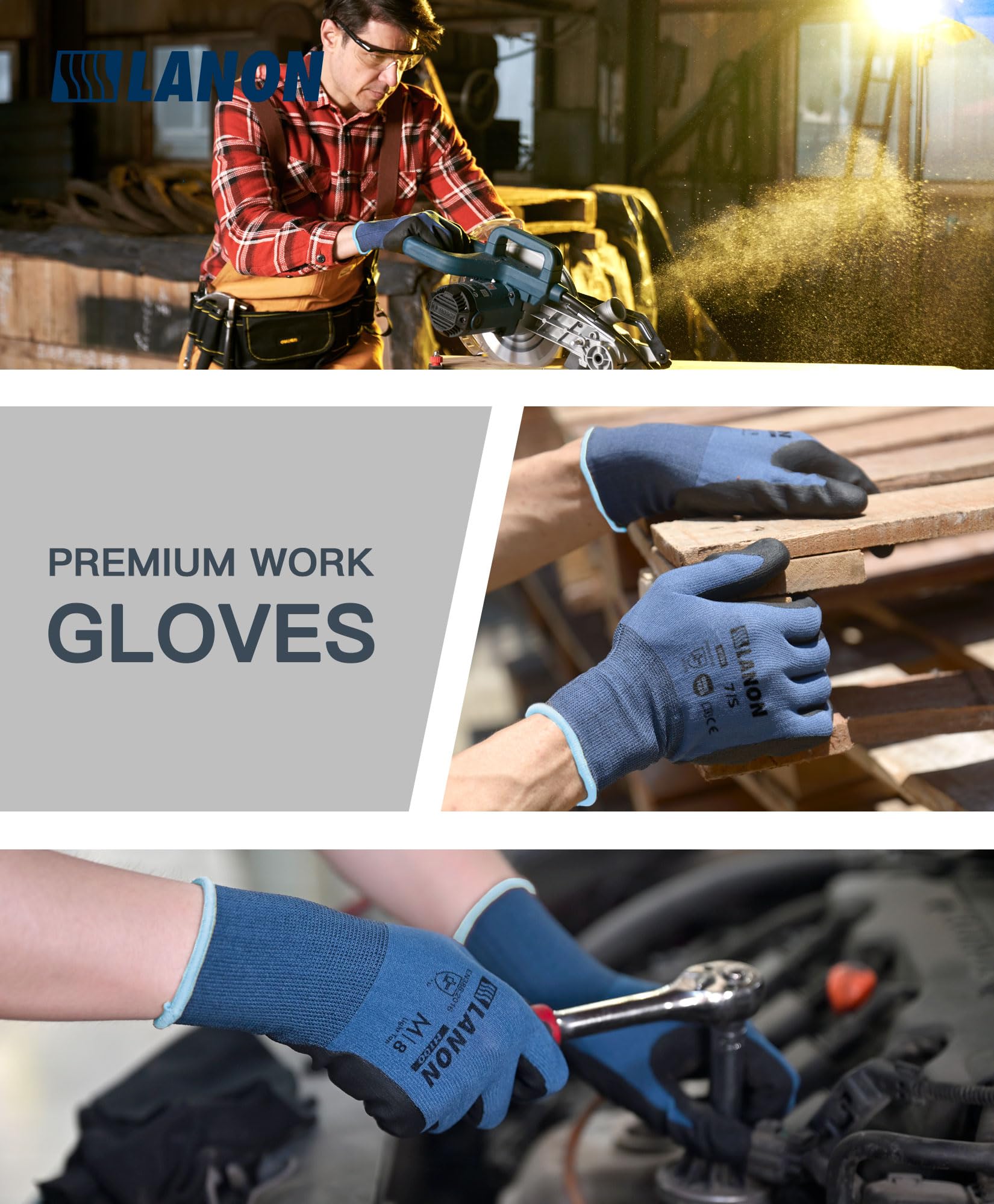 Guanti Palm Rigger Guanti Da Lavoro In Pelle Bovina Keepsafe - Foto 8