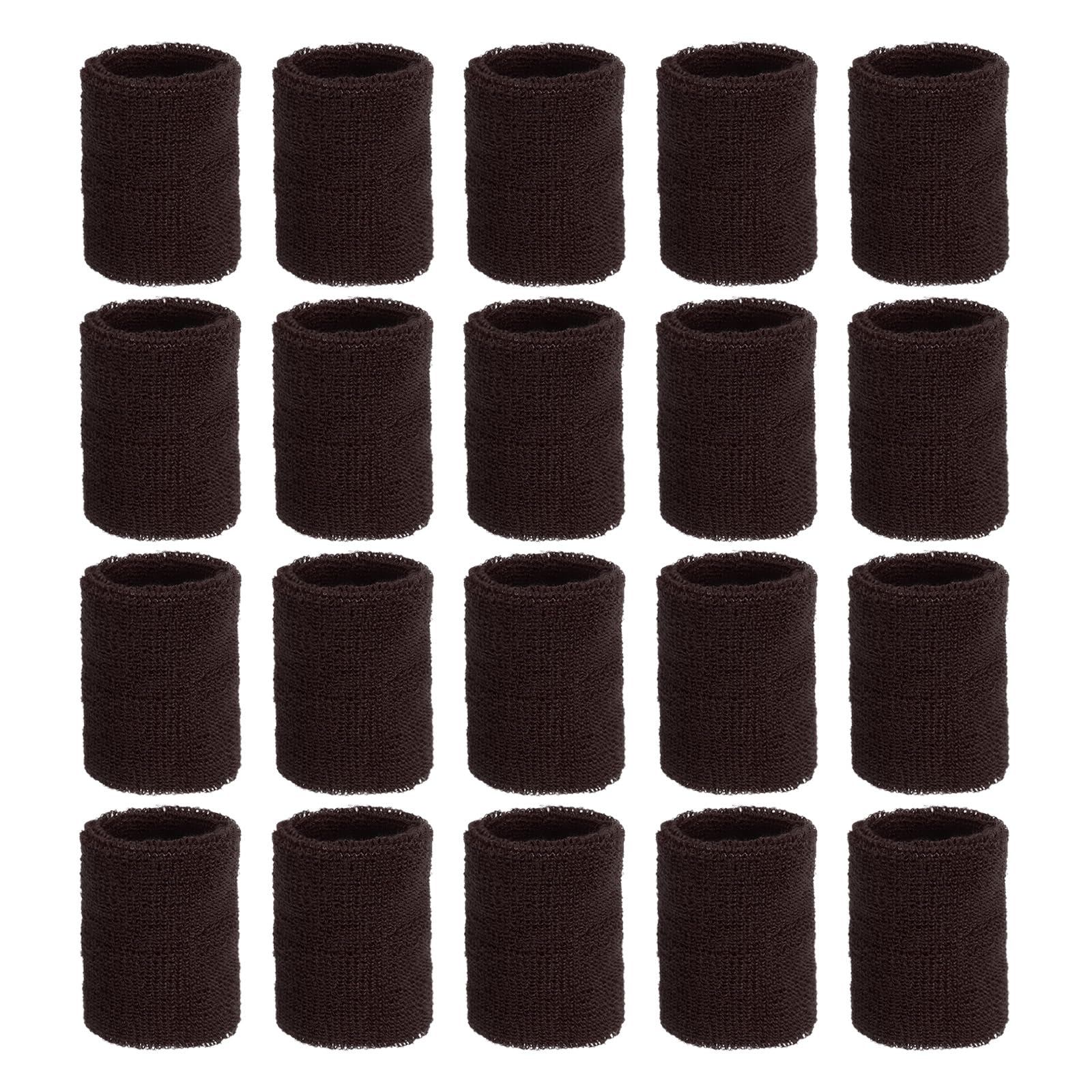sourcing map Wrist Sweatbands Sports Wrist Bands Sweat for Men & Women Athletic Absorbent for Basketball Football Tennis Soccer Running Working Out Dark Brown, Pack of 20