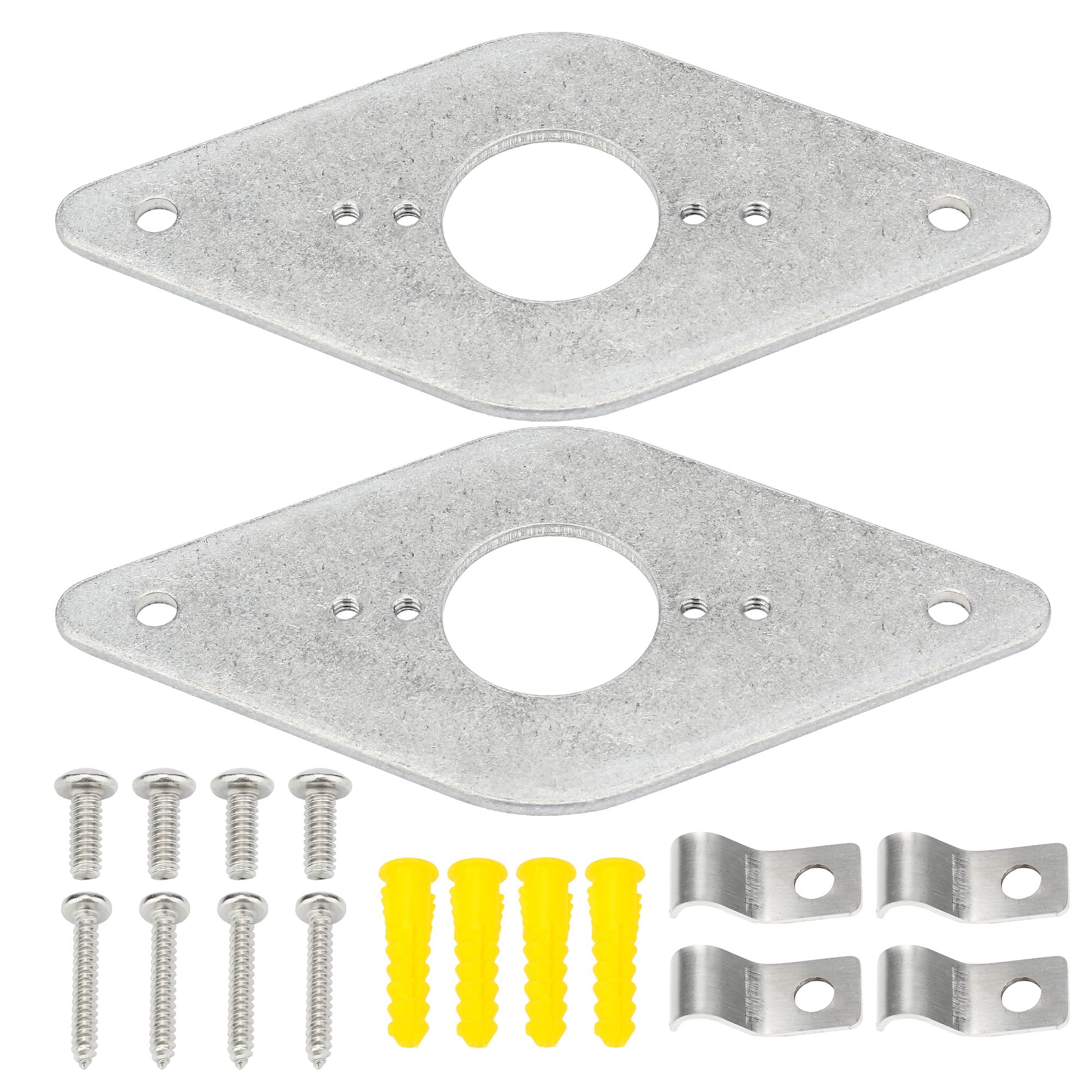 GGTE Hose Bib Mounting Plate, Aluminum Outdoor Faucet Mounting Plate, with Antifreeze Cover Clip 2 Pack