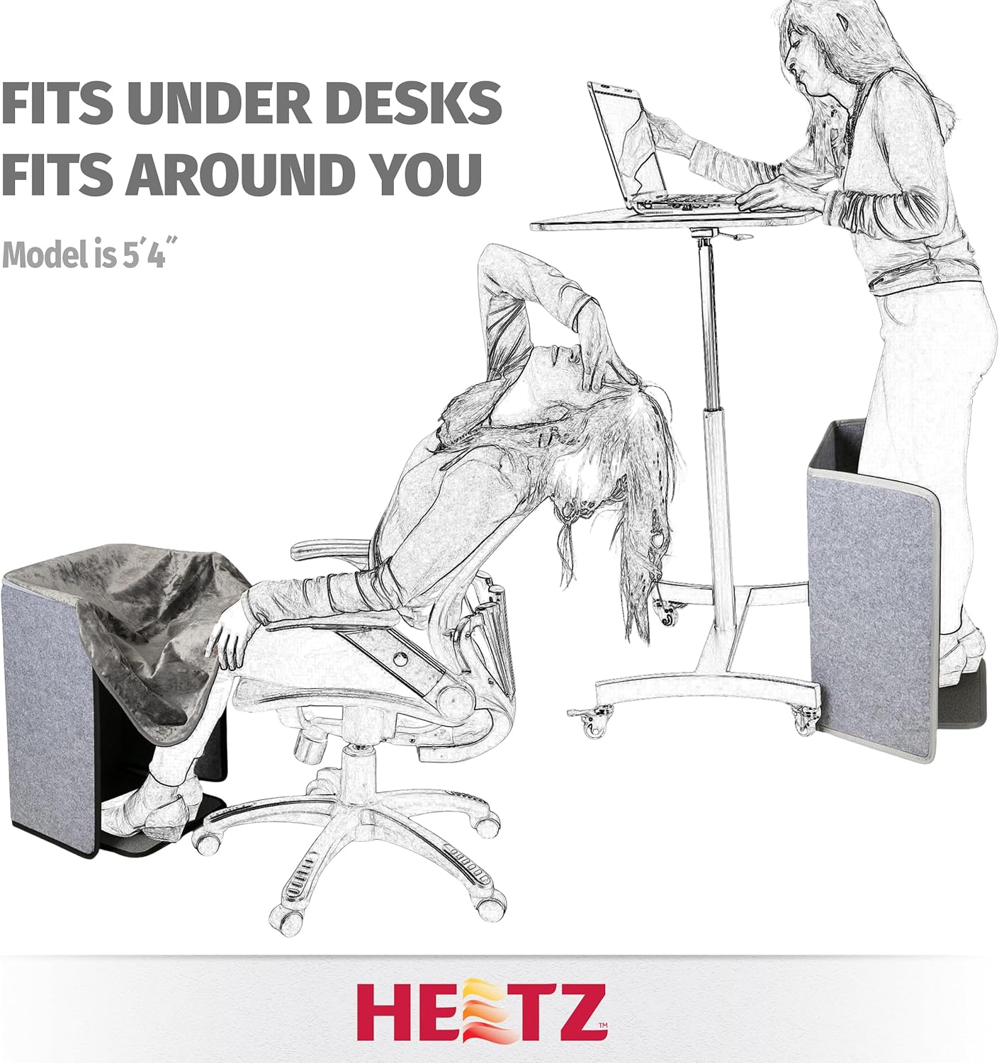 Deluxe Foldable Foot & Leg Heater with Blanket, Portable Under Desk Space Heater & Warmer, Heated Floor Mat, Ideal for Home, Office, or Desk Use, Compact & Safe Design