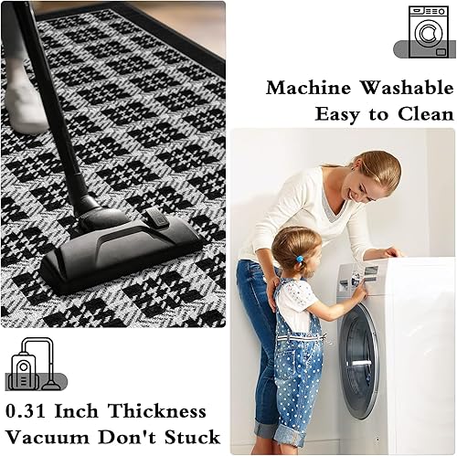 Miniatura 4 de Alfombra de pasillo larga de goma suave de 10 pies  Alfombra bohemia de cocina para entrada, alfombra para vestíbulo, patio, comedor, puerta,