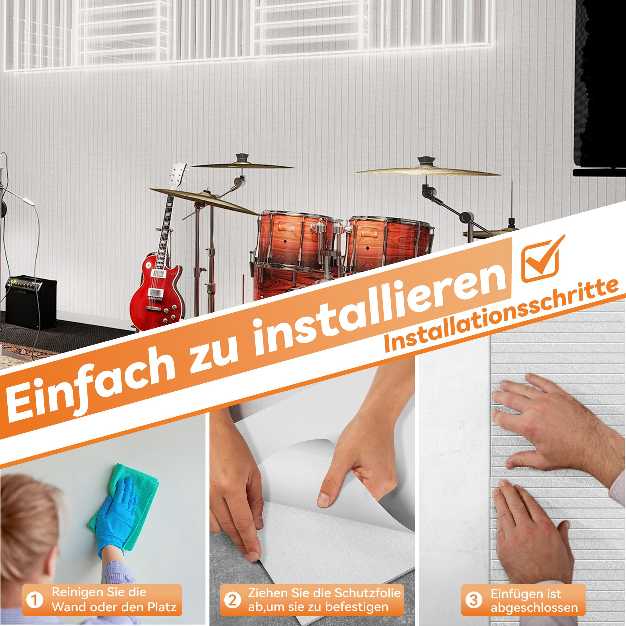 ACXIN Akustikpaneel 12er Weiß 120x60cm Schalldämmung Selbstklebend 3D Wandpaneel Akustikplatten Schallschutz Filz 1200g/m² 0,9cm Akustik Wand für Musikstudio Heimkino Büro KTV Geräuschreduzierung