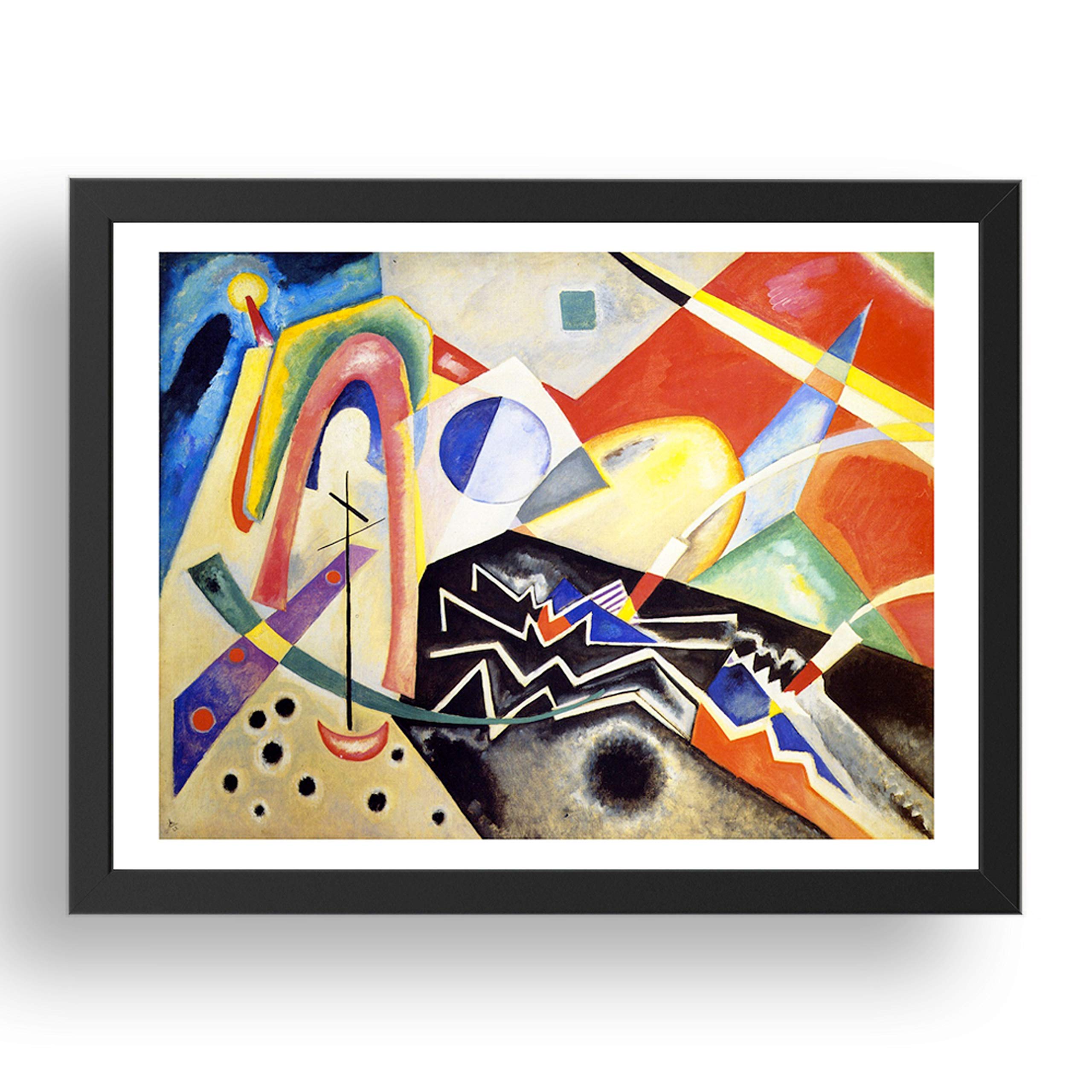 Period Prints Póster enmarcado en blanco Zig Zag 1922 de Wassily Kandinsky, arte vintage, A3 reproducción, en marco de 43 x 33 cm