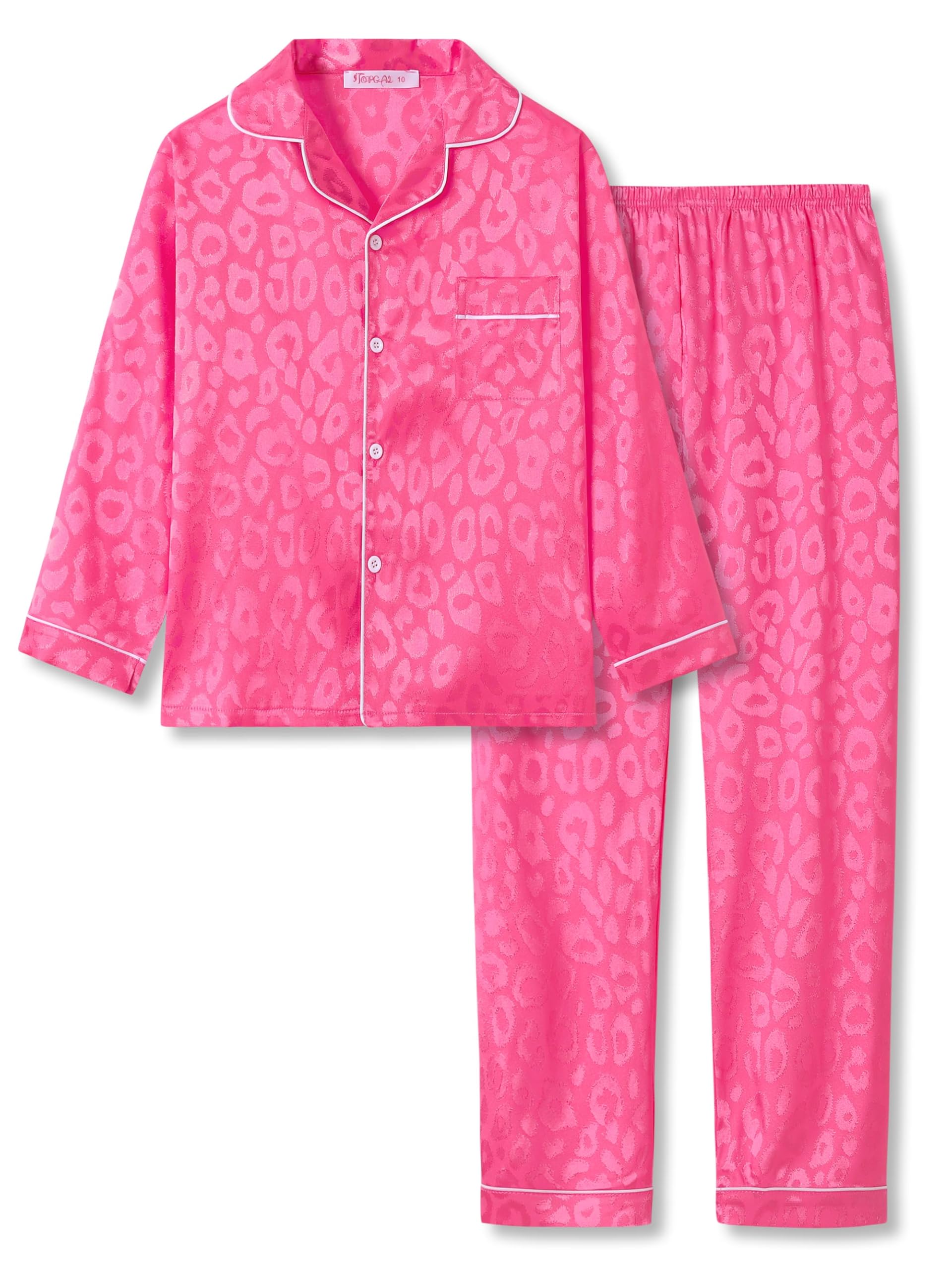 Topgal Satin Pajamas for Girls – Coat Style Unicorn Long Sleeve Silky Button Down PJ Set Size 6-16
