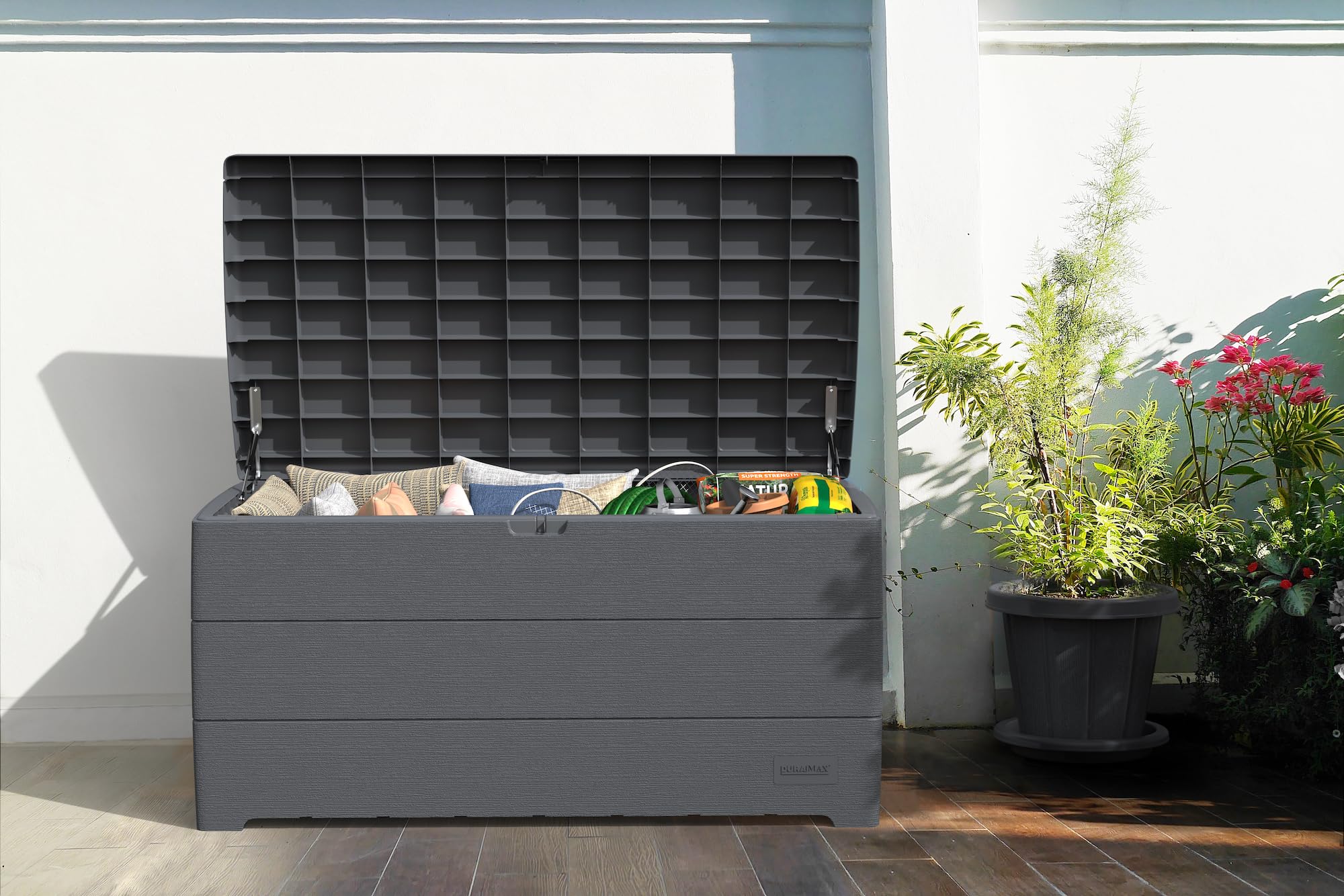 Baule in PVC Duramax 129,5 x 70 x 62,5 cm, colore Grigio, 416 litri