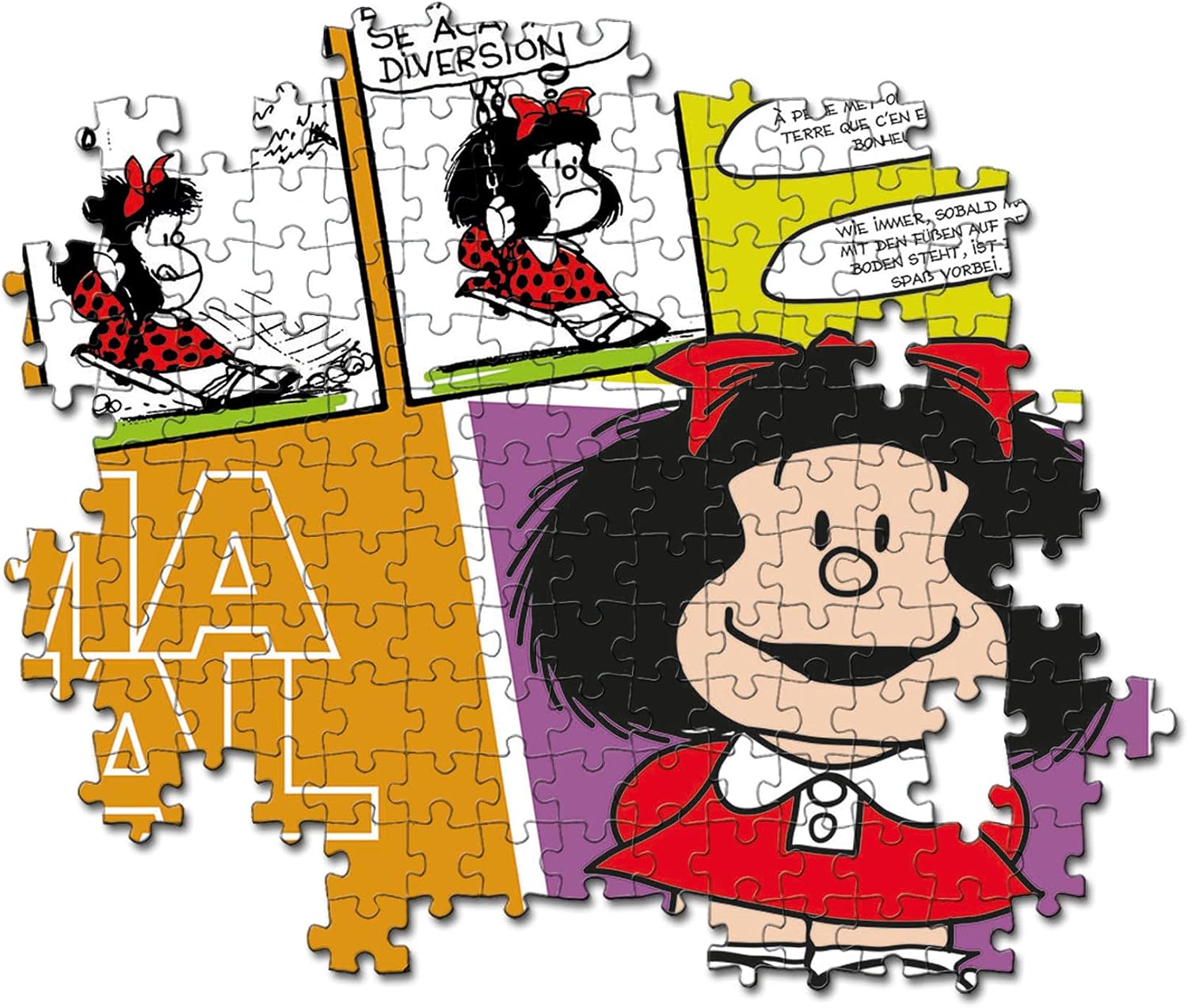 Clementoni 35105 Mafalda 500 Pieces Comic Strip-Made in Italy, Jigsaw Puzzle for Adults, Multicoloured