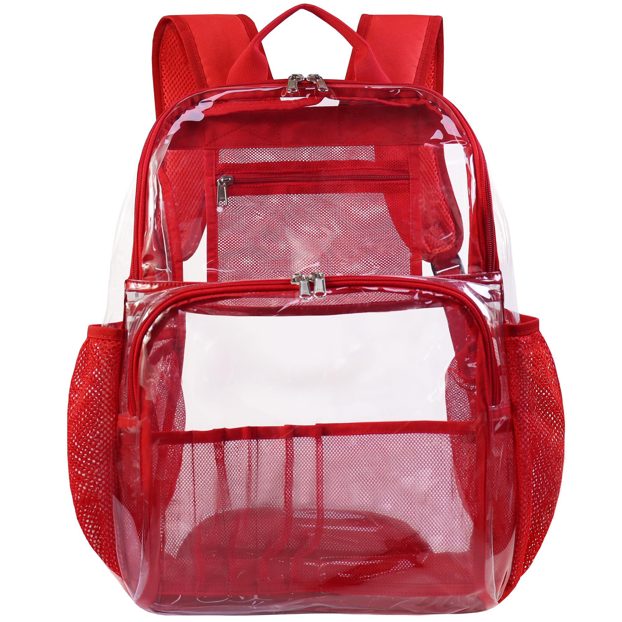 GiMiUiTo Clear Backpacks for School,18'' Large Clear Backpack Heavy Duty Clear Backpack See Through Backpack Clear Bookbag for Student,School,Work,