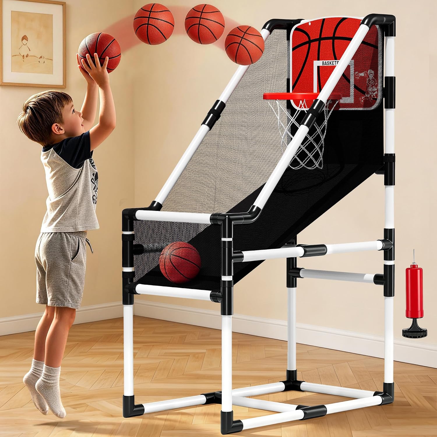 FluSing Arcade Basketball Hoop Game Set,Kids Basketball Hoop Indoor Outdoor