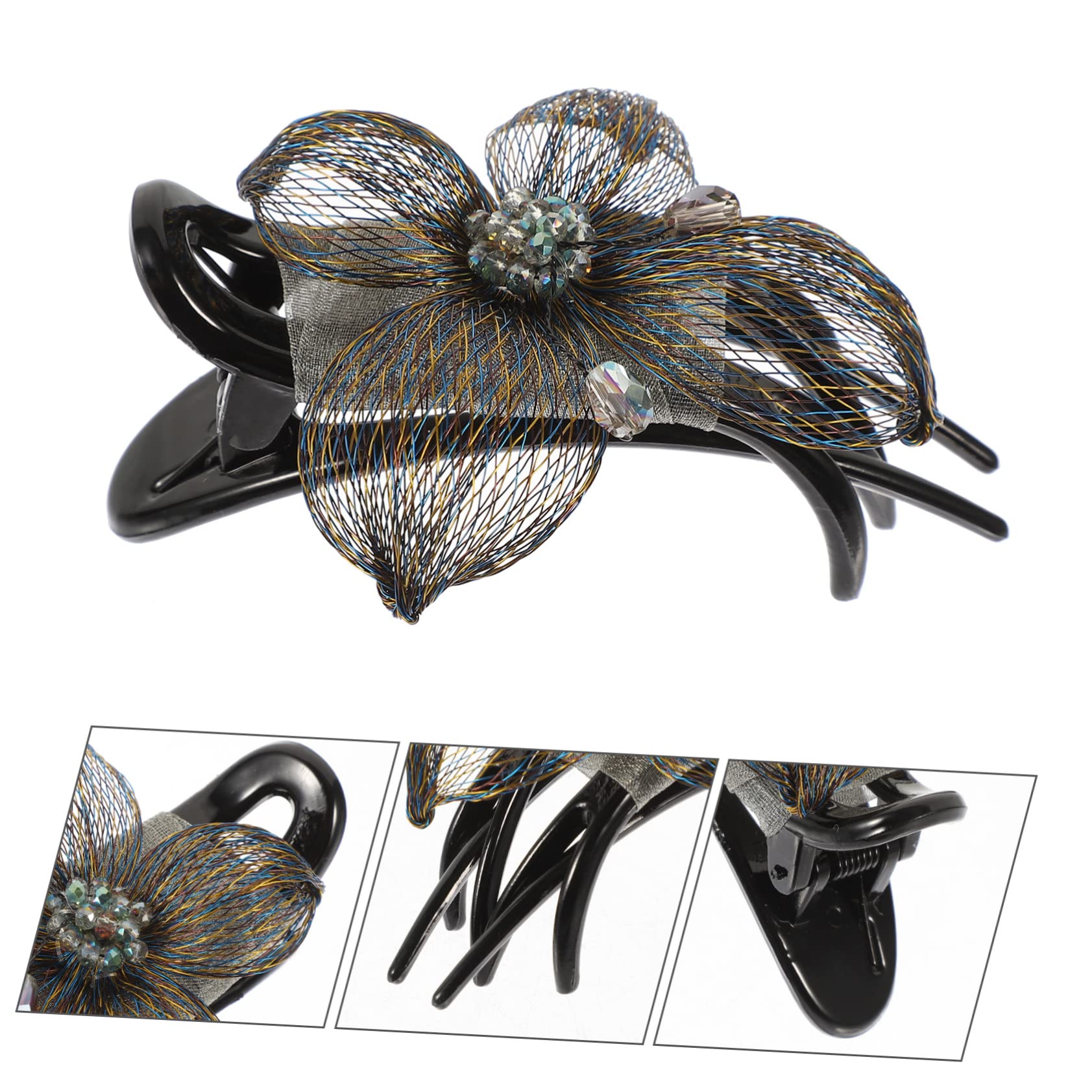 Didiseaon 3 Para El Pelo Con Forma De Flor Para Mujer Pequeñas De Cocodrilo Pasadores Grandes Horquillas De Hilo De Seda Decorativas.