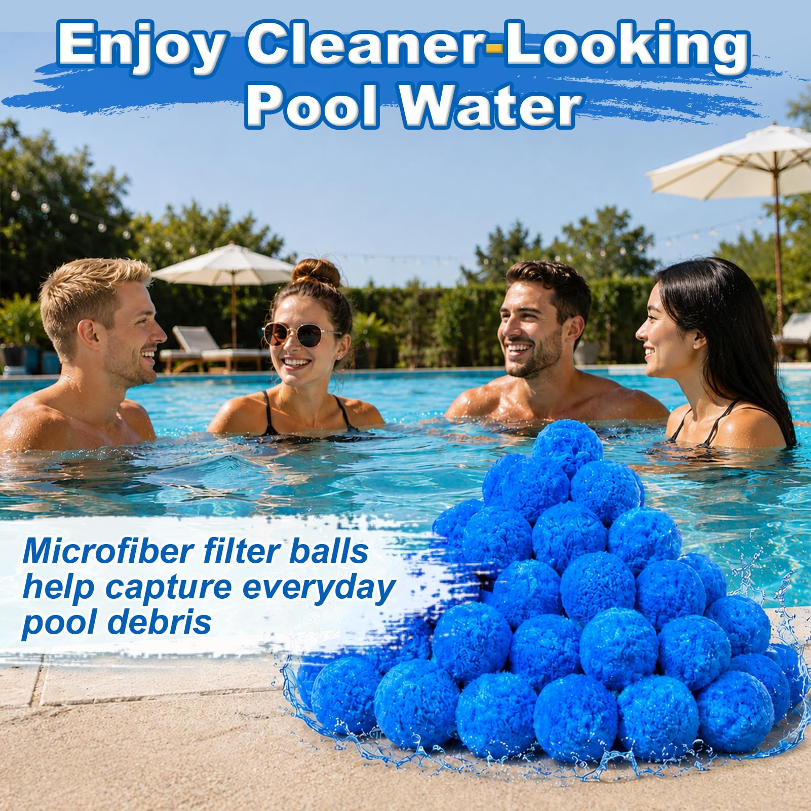 VICAMB Sfera filtrante per piscina da 3,2 lb per pompa filtro a sabbia sfere in fibra riutilizzabili per piscina, sabbia di ricambio per acquari, sistemi di filtri a sabbia per piscina