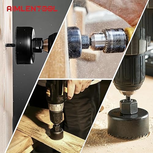 Miniatura 7 de Juego de sierra de agujero, 26 piezas con hojas de sierra de 34 a 5 pulgadas (0.748 in-5.000 in), broca de pala, mandriles, brocas, placa de