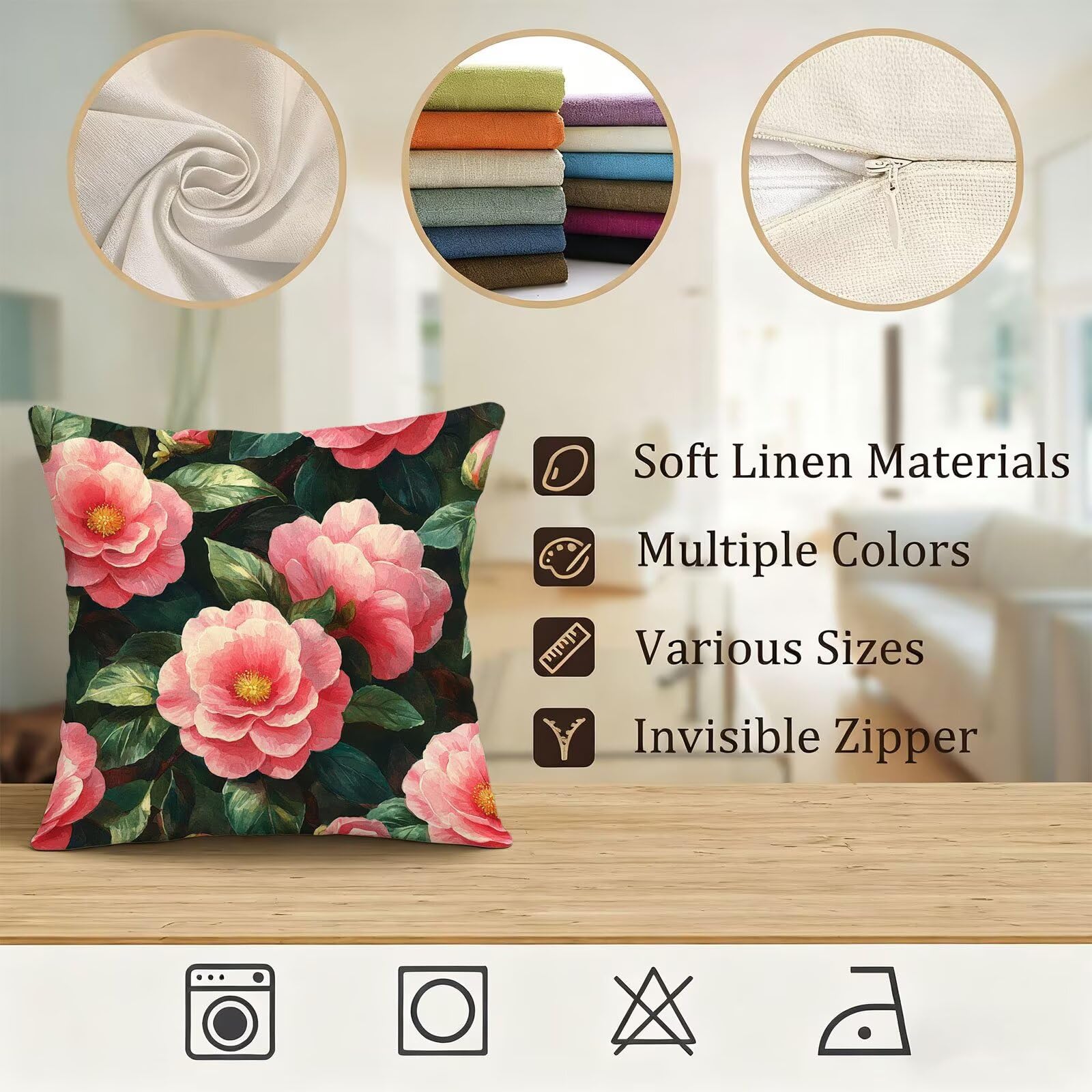Verde Federe Cuscini Divan 60x60 Rosa Federe Cuscino Letto Super Morbido Copricuscino Letto Set di 4 Cuscini Divano Decorazioni Autunnali Copricuscini Arredamento Casa Sedia Soggiorno Giardino E - 905
