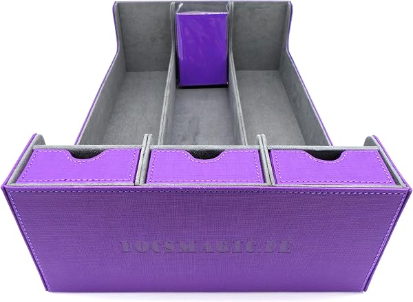 docsmagic.de Premium 4-Row Trading Card Storage Box Orange + Trays & Divider - MTG PKM YGO - Boîte de Rangement - 5