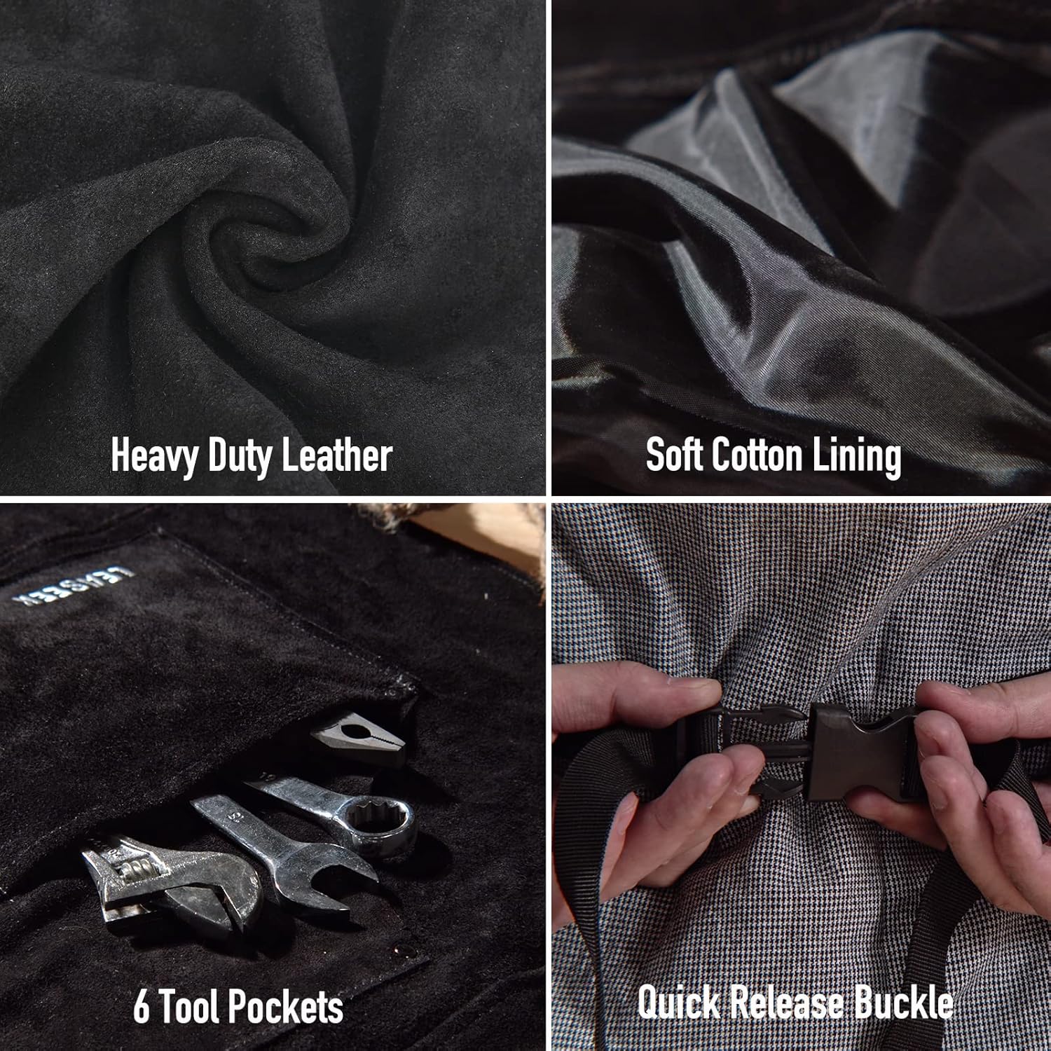 Leather Welding Apron, Heat & Fle-Resistant Heavy Duty Work