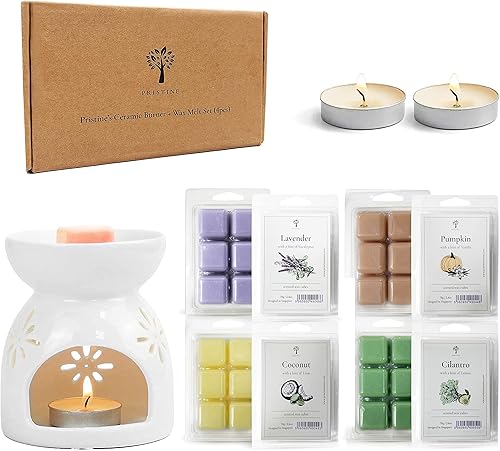 Pristine Cera perfumada derretida, cubos de cera, cera de soja perfumada, 8 x 2.5 onzas, vainilla de calabaza, limón cilantro, lavanda, coco y