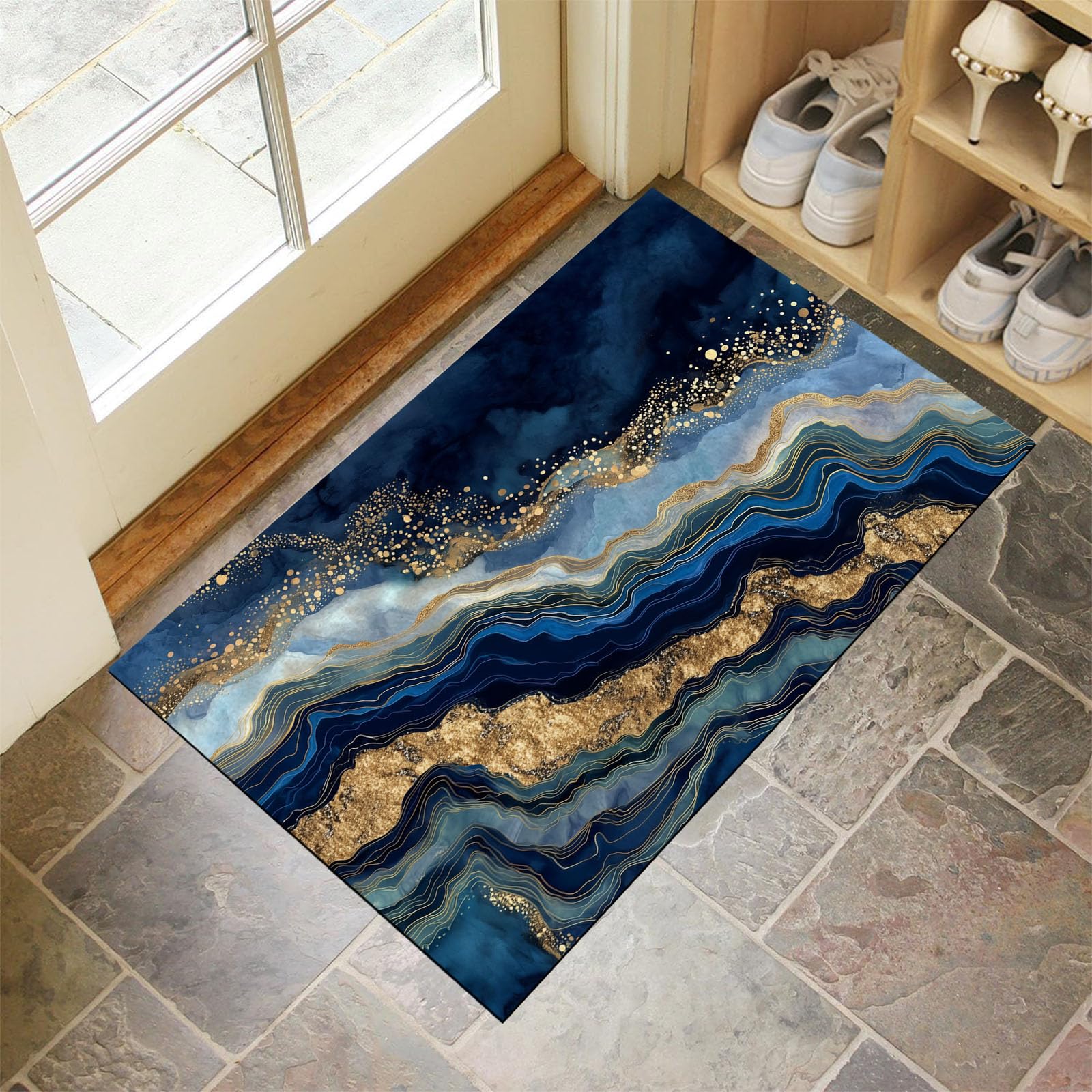 Paillasson de qualité bleu marine créez une entrée sereine et accueillante chez vous