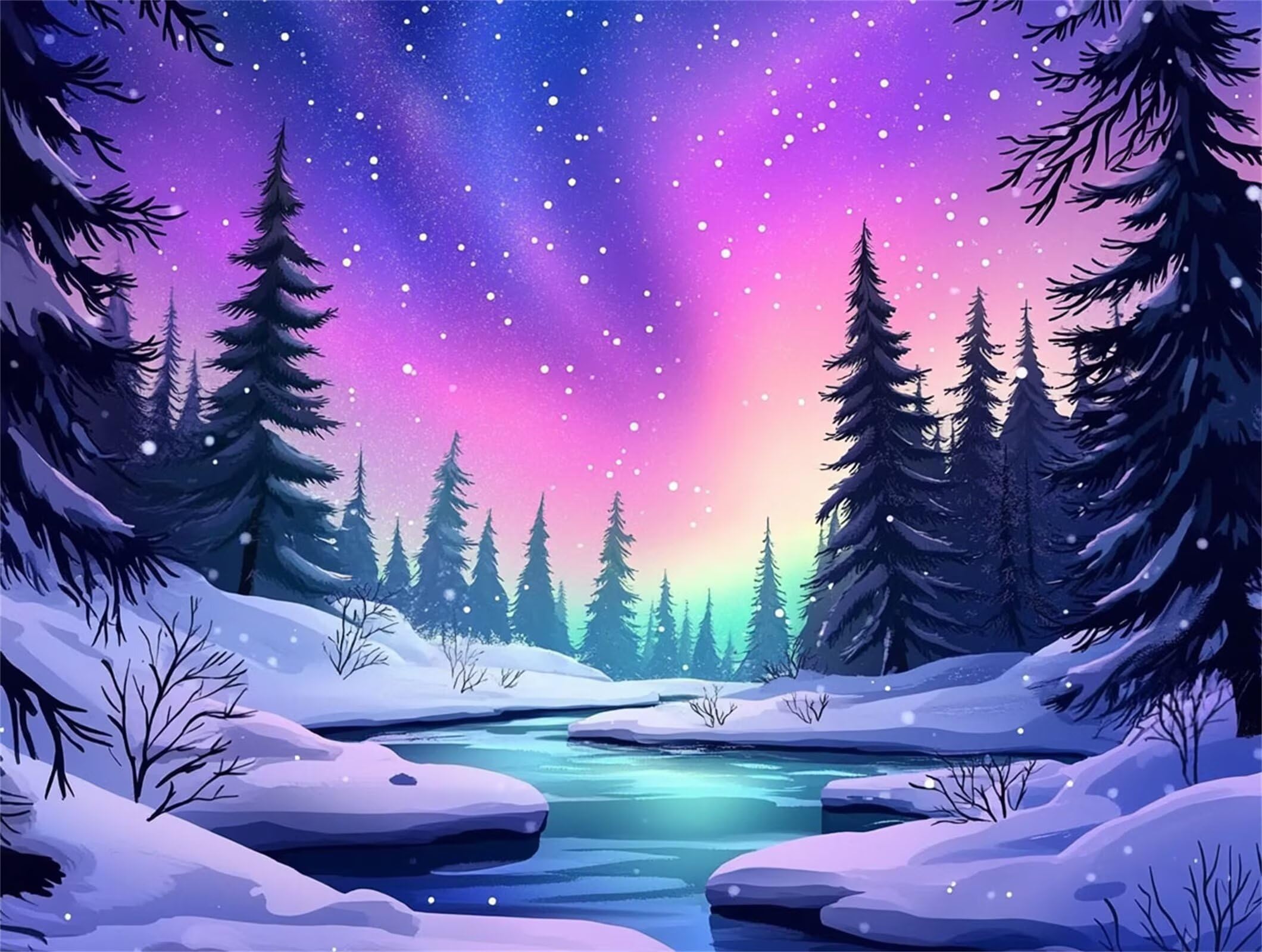 Diamond Painting Aurora, 5D Diamond Painting Erwachsene 70x90cm qw1-673