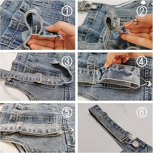 Miniatura 4 de uxcell Hebillas de repuesto de tirantes metálicos para pantalones vaqueros de algodón